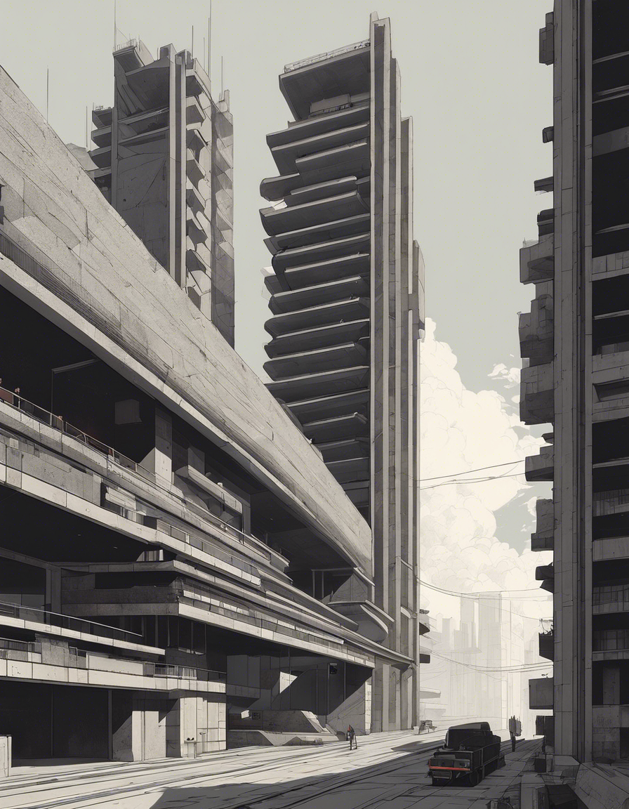 Lo-fi, architektura brutalistyczna - Plakat