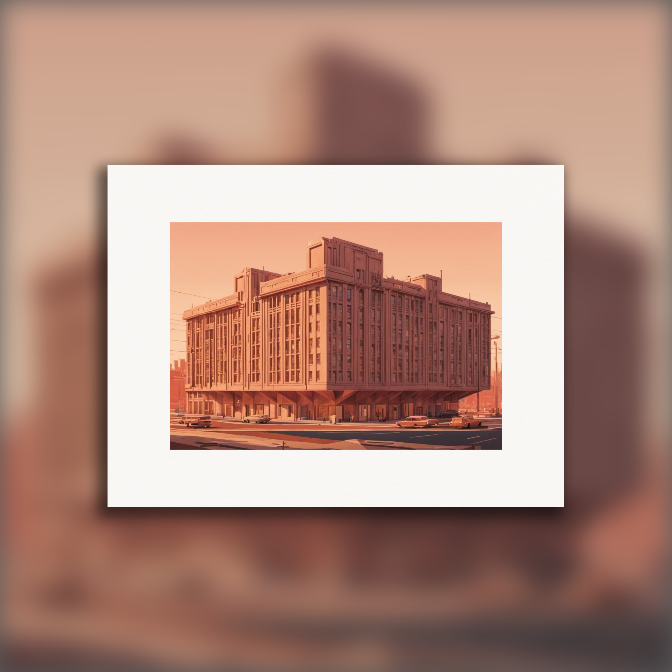 Architektura brutalistyczna budynek - Plakat