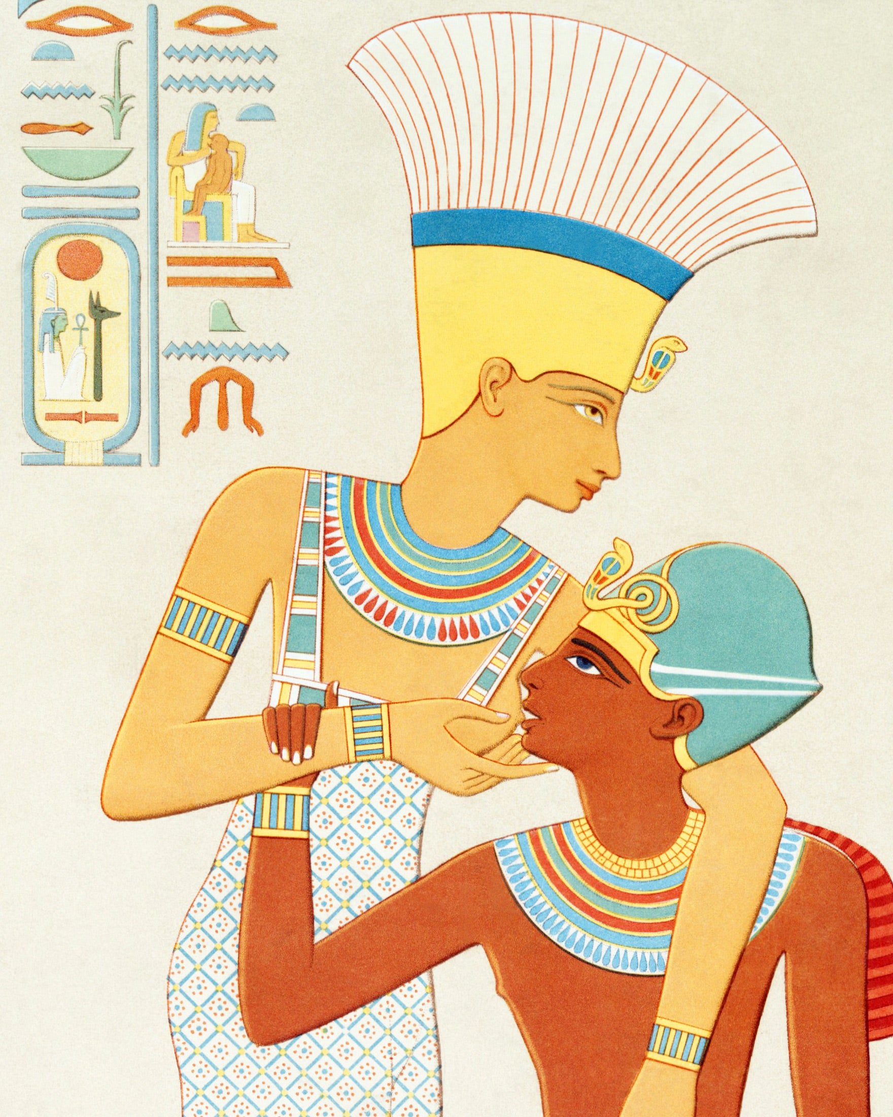 Bogini Anuket i Ramses II – Egipski Druk Sztuki Plakat