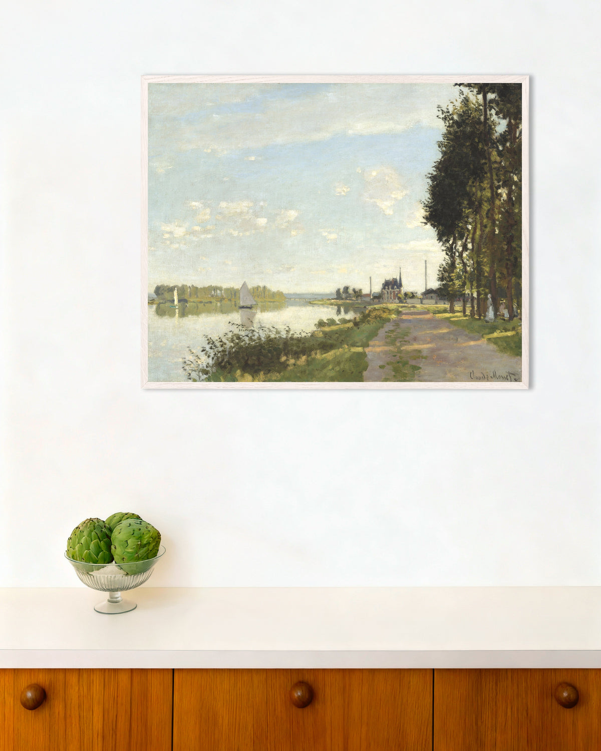 Plakat Argenteuil (ok. 1872), Claude Monet, w białej drewnianej ramie