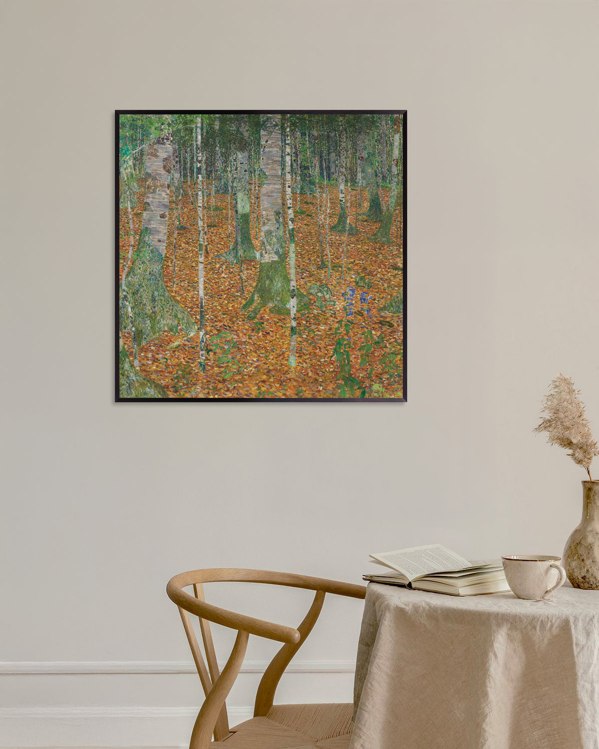 Plakat Las brzozowy (1903), Gustav Klimt, w metalowej ramie