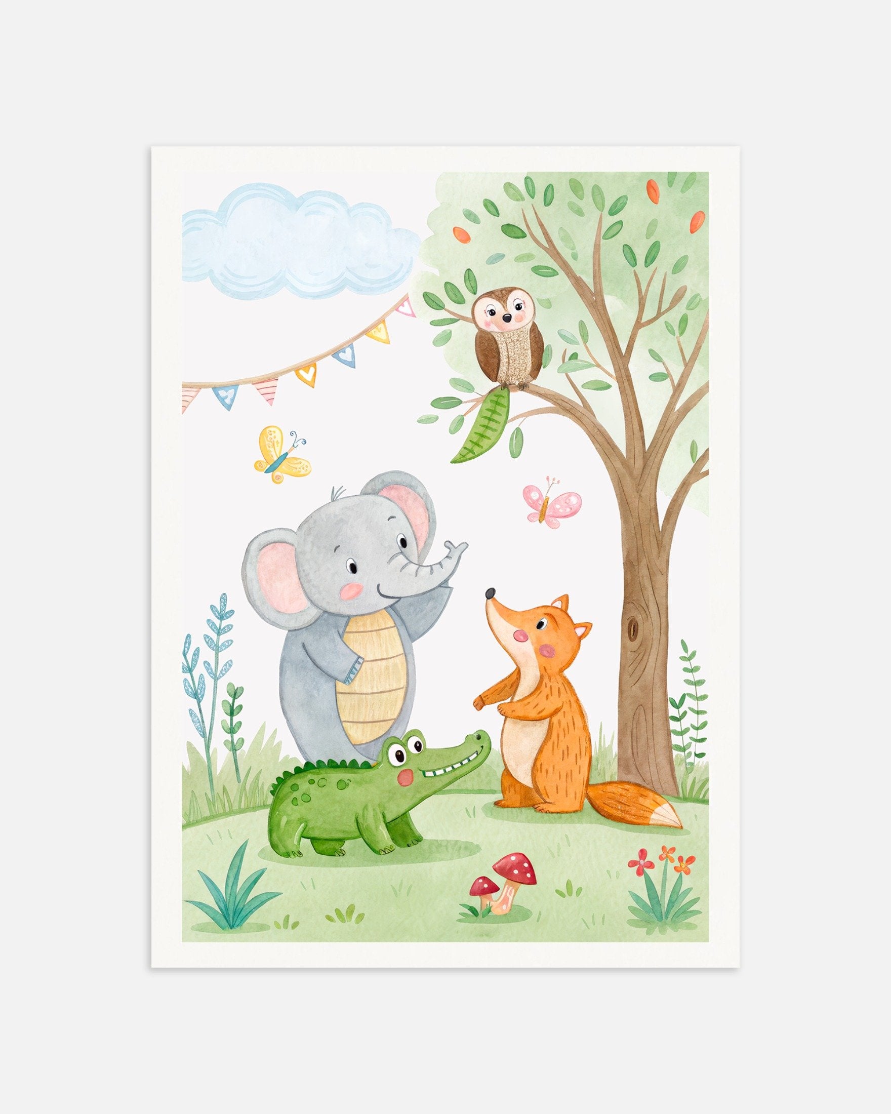 Poster of Birthday Party Animals Poster - Nursery Birthday Decoration, thumbnail