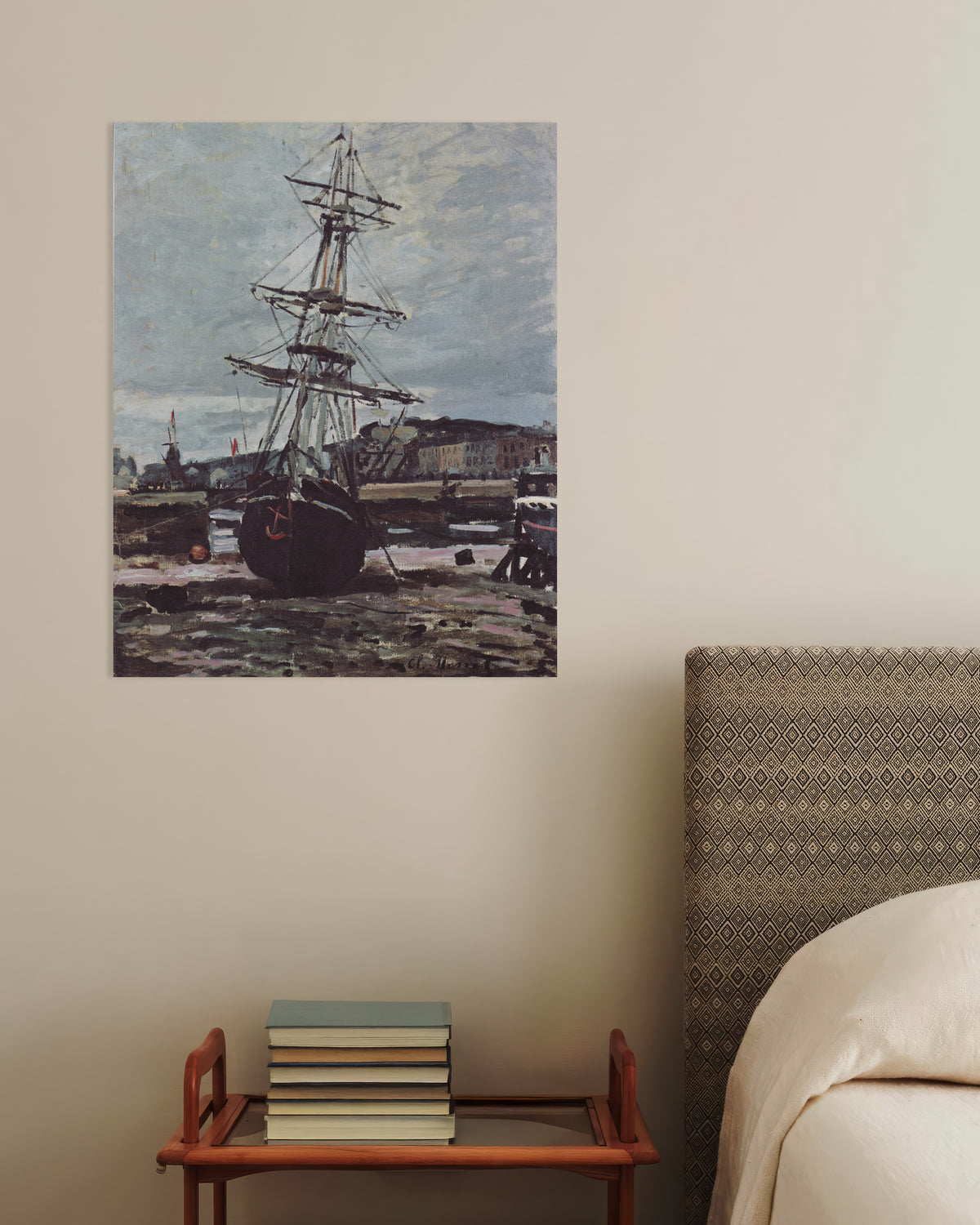 Plakat Łódź na mieliźnie w Fécamp (1868), Claude Monet