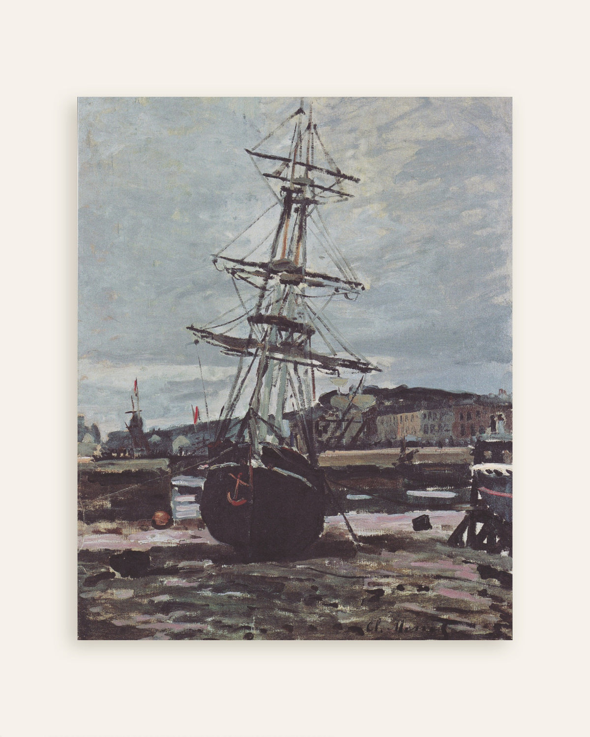 Plakat Łódź na mieliźnie w Fécamp (1868), Claude Monet, miniatura