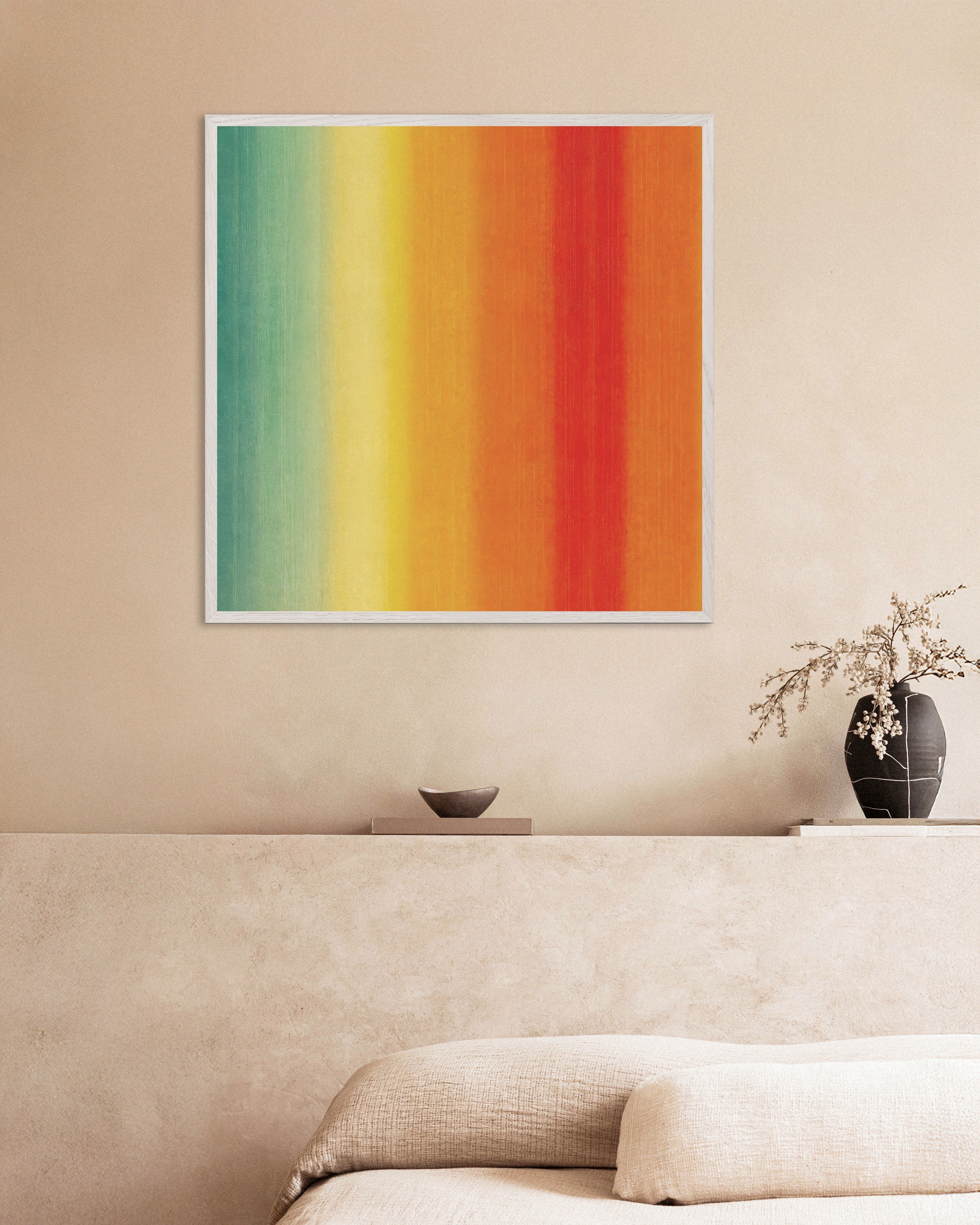 Poster of Calm Spectrum Gradient Poster, with white wooden frame