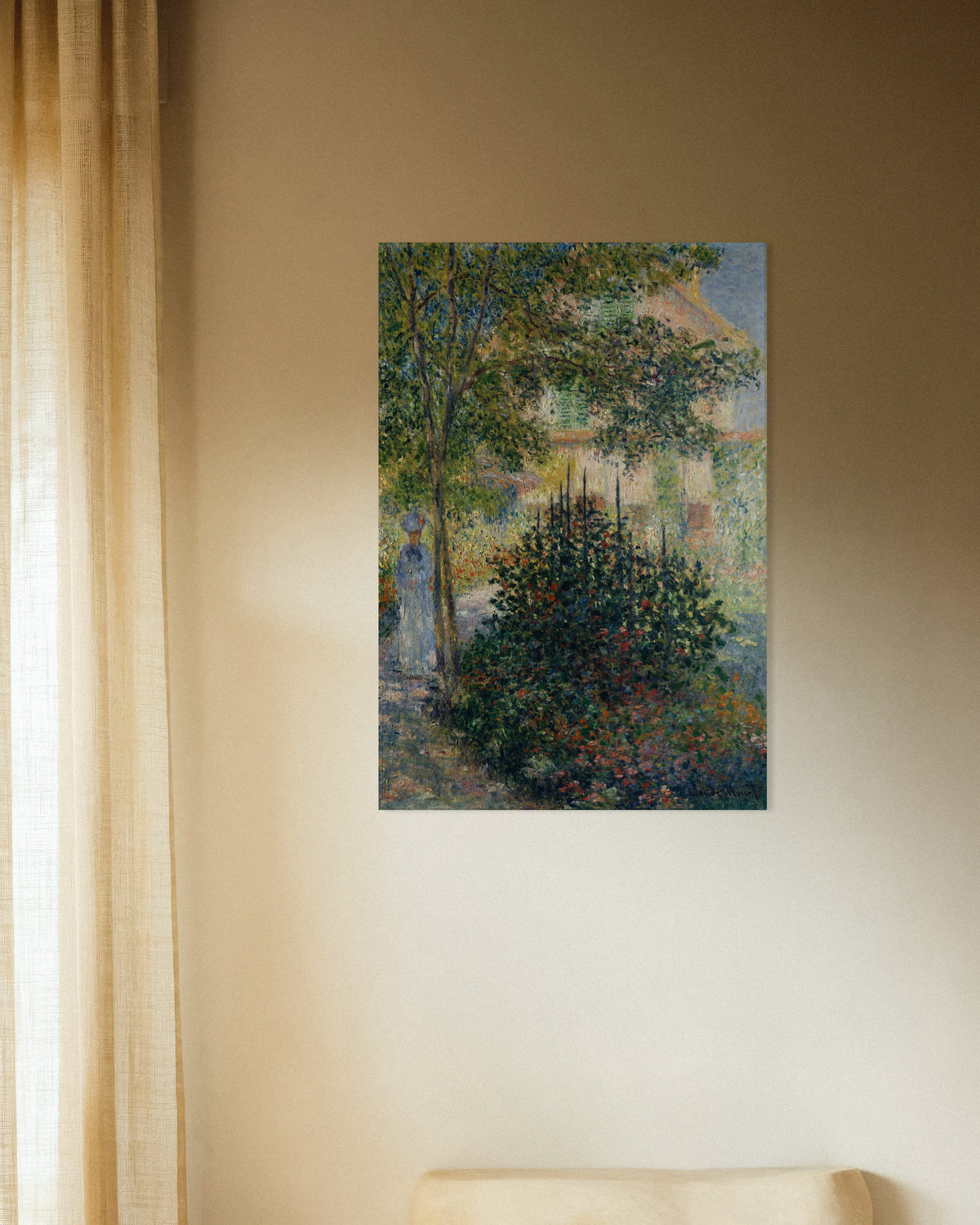 Plakat Camille Monet w ogrodzie w Argenteuil (1876), Claude Monet