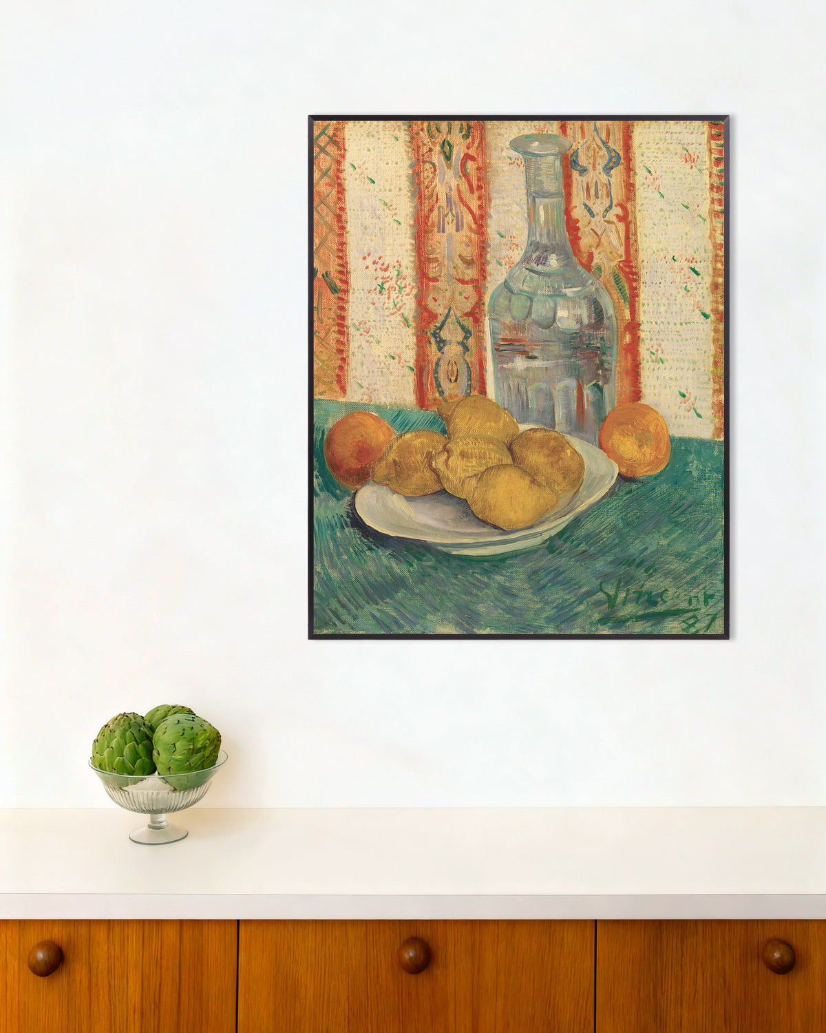 Plakat „Karafka i naczynie z cytrusami (1887), Vincent van Gogh” w metalowej ramie