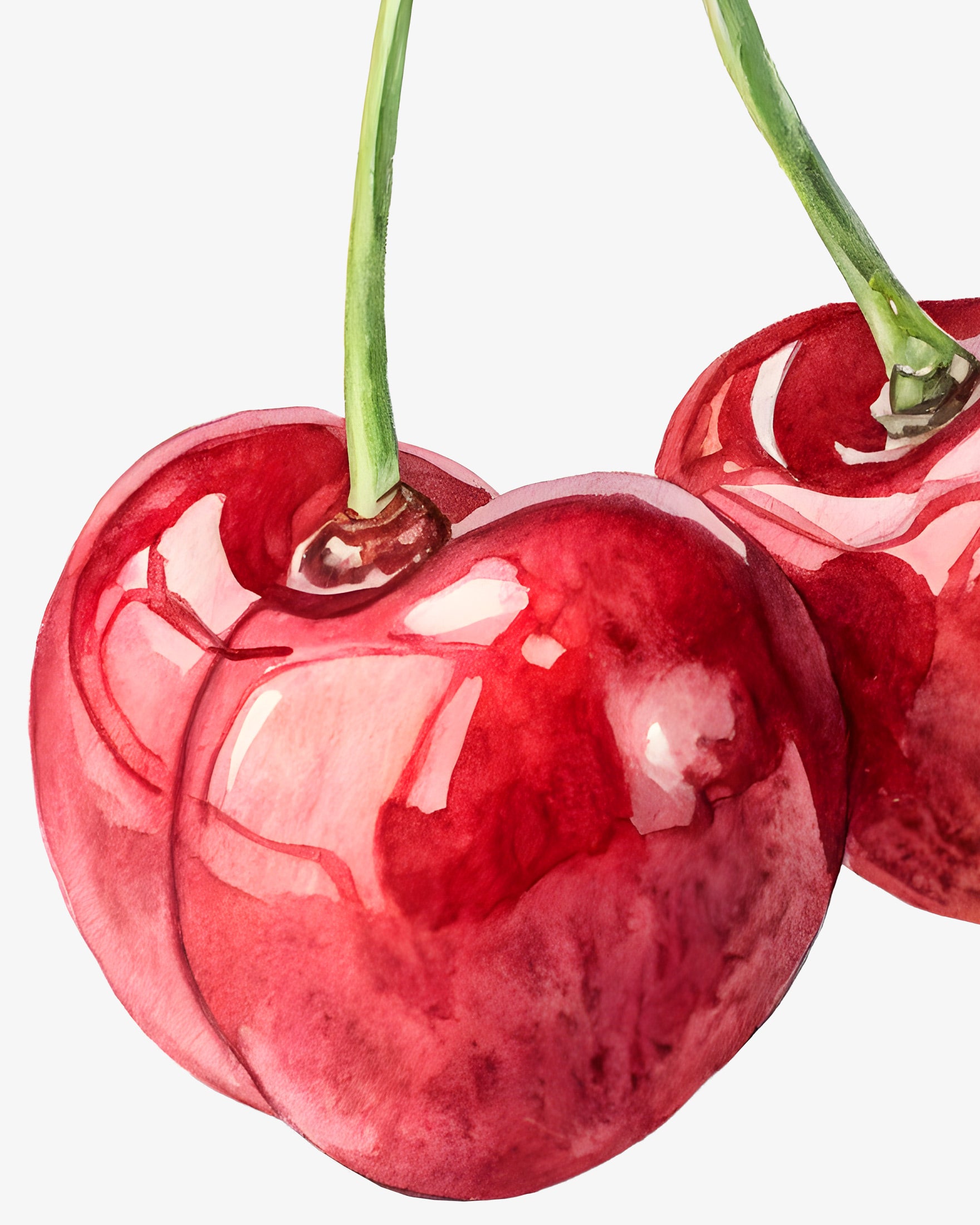Plakat akwarelowej wiśni – plakat dekoracyjny na ścianę z owocami