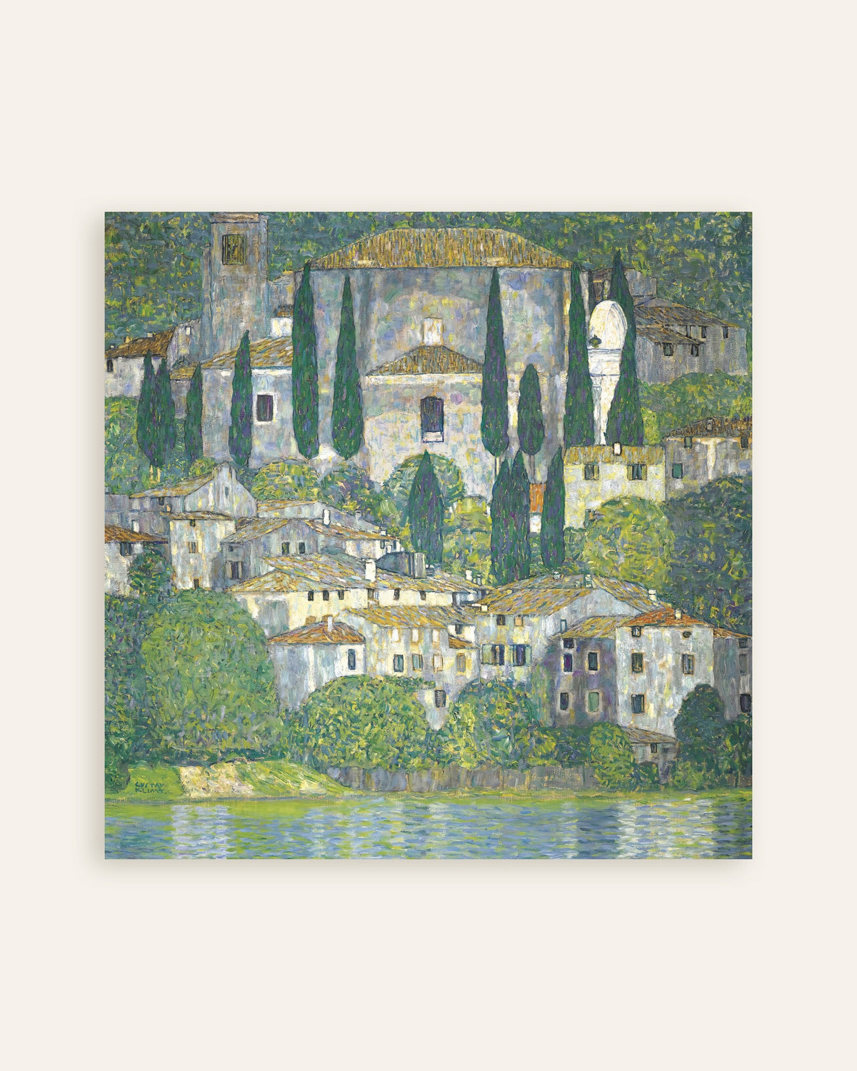 Plakat Kościół w Cassone (Pejzaż z cyprysami) (1913), Gustav Klimt, miniatura