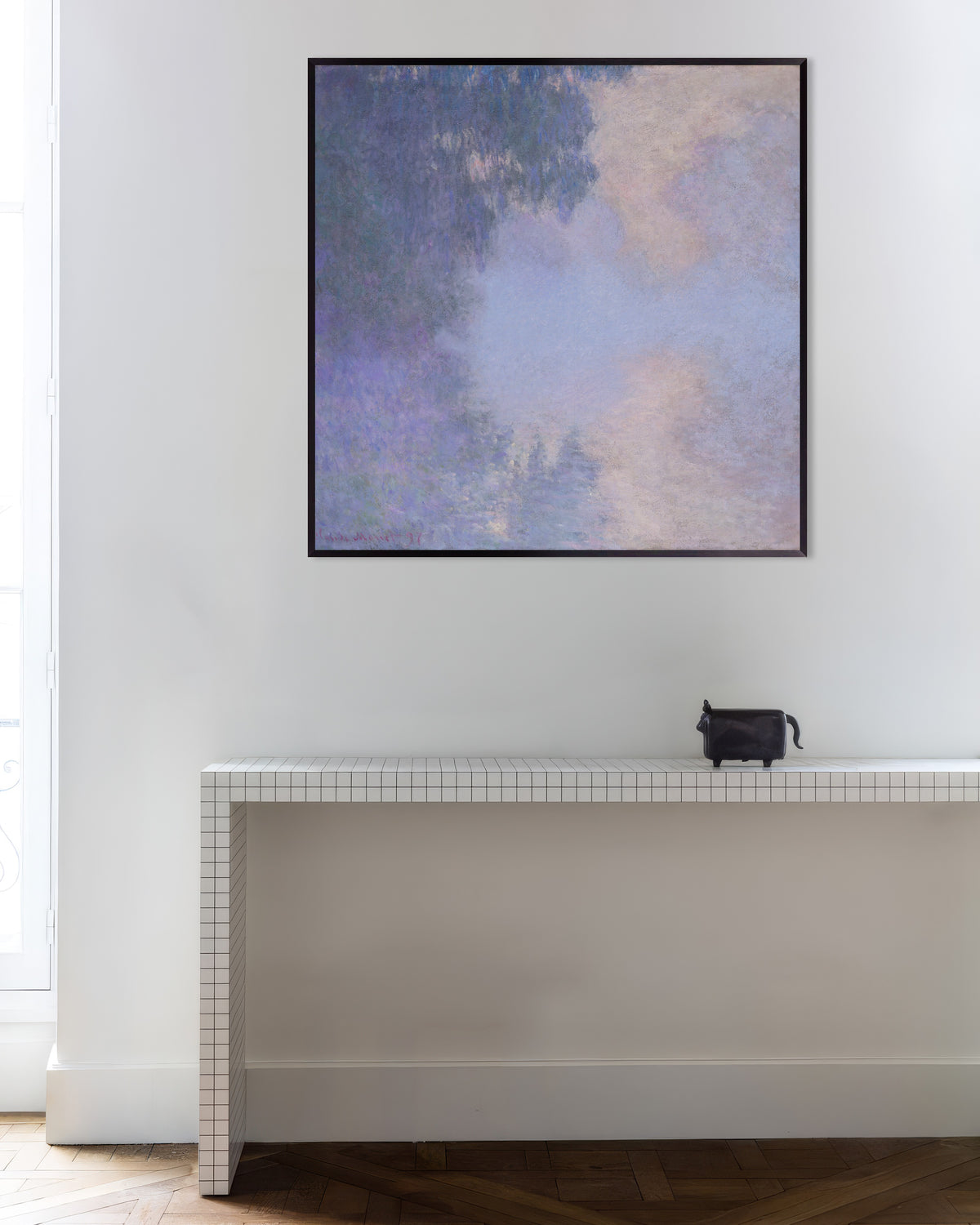 Plakat Odnoga Sekwany koło Giverny, mgła (1897), Claude Monet, w metalowej ramie