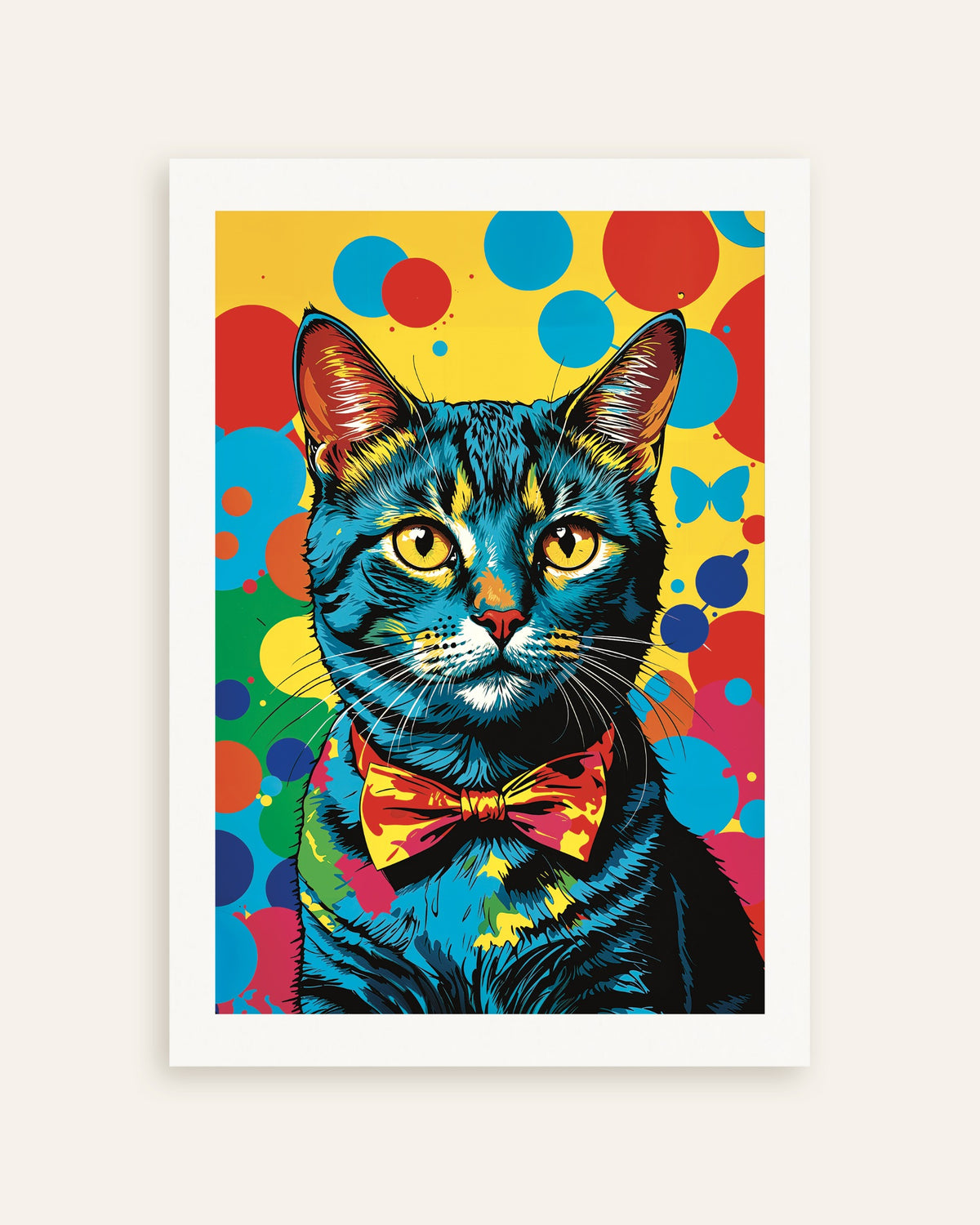 Plakat z pracą „Kolorowy plakat z kotem”, miniatura