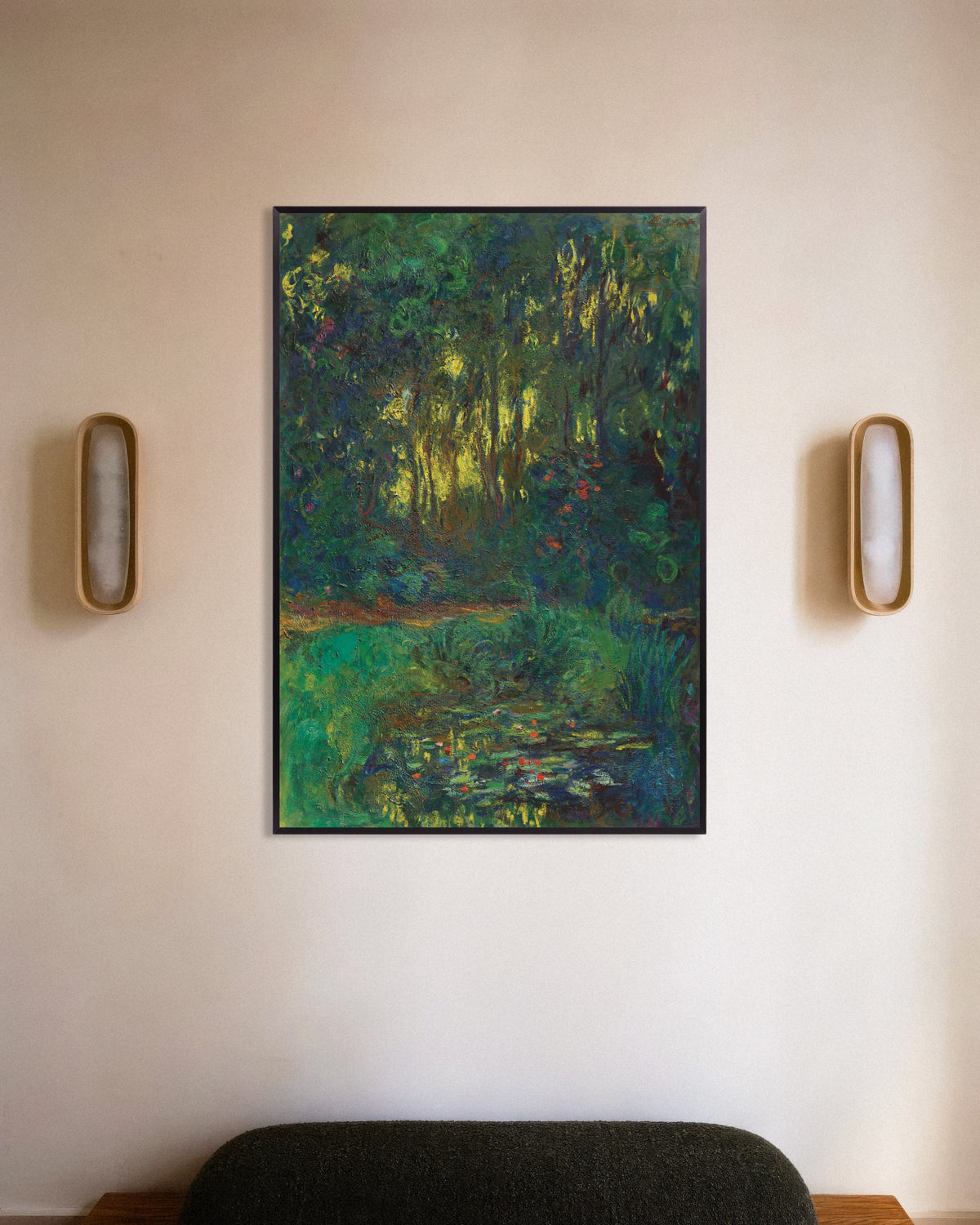 Plakat Zakątek stawu z nenufarami (1918–1919), Claude Monet, w metalowej ramie