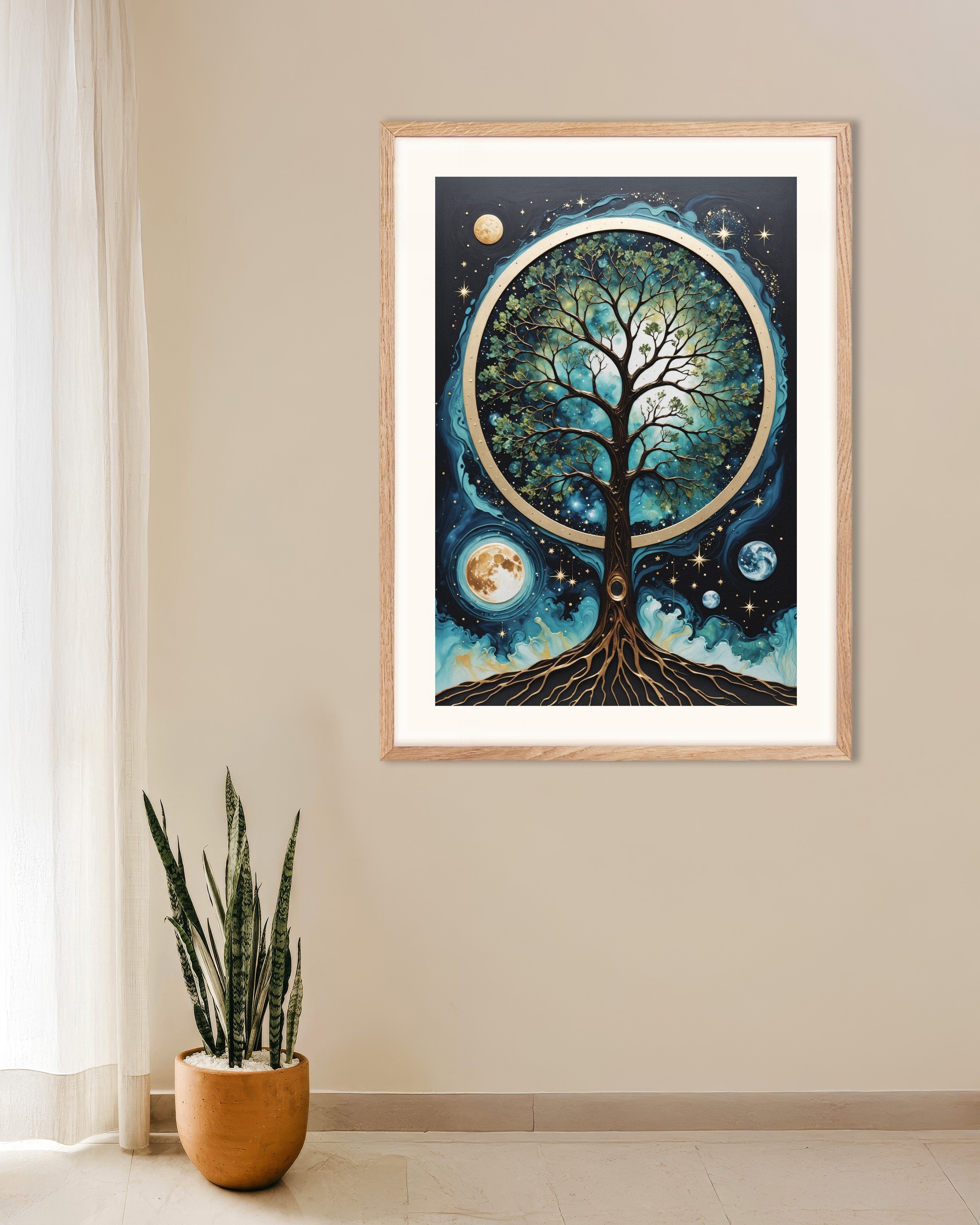 Poster of Cosmogony, tree of life Poster, with natural wooden frame