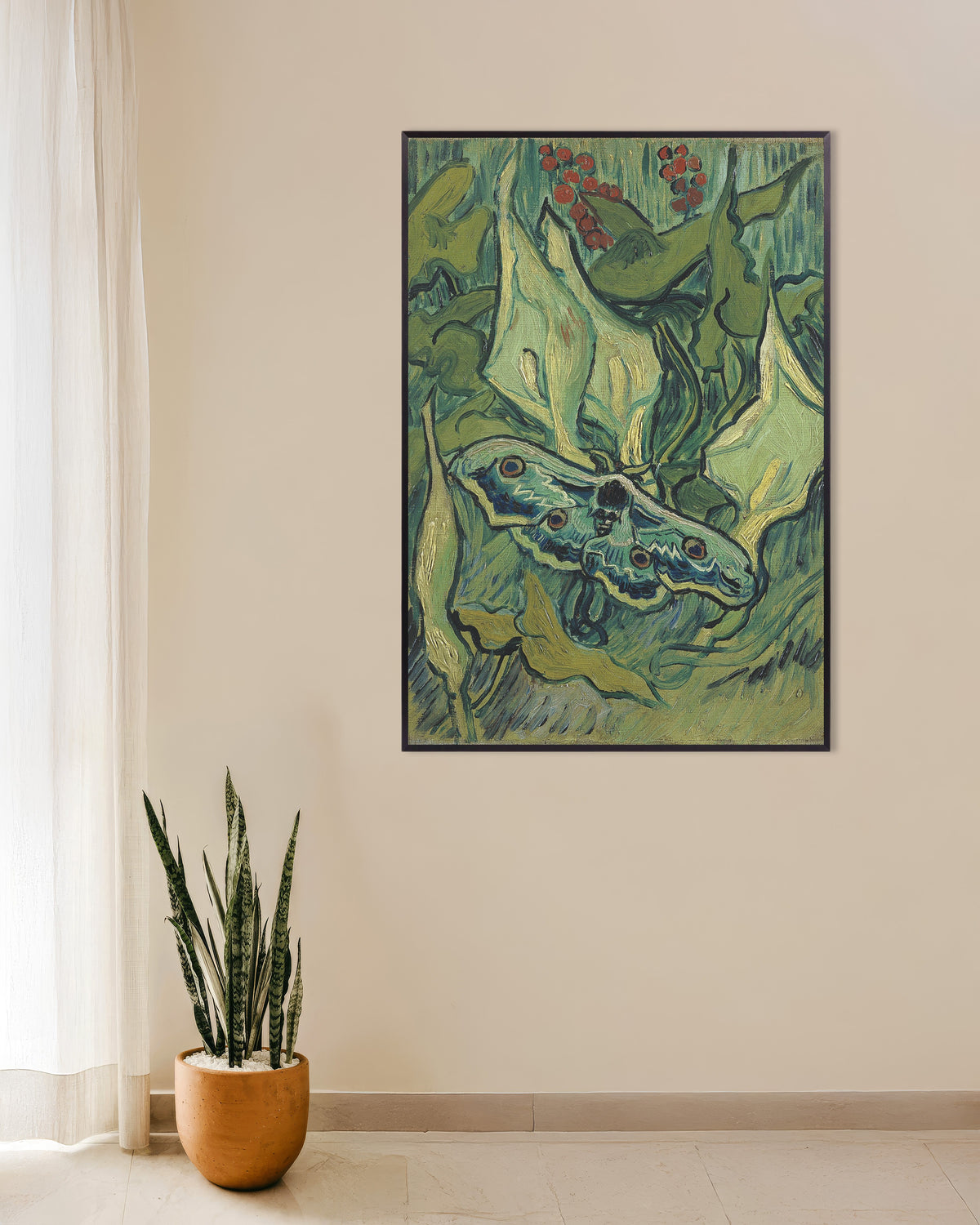 Plakat „Ćma cesarska (1889), Vincent van Gogh” w metalowej ramie