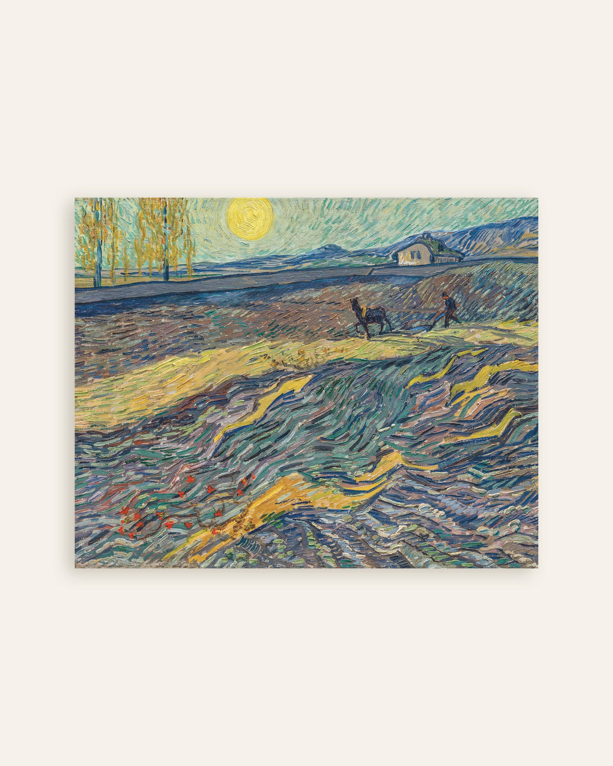 Plakat z Zamknięte pole z oraczem (1889), Vincent van Gogh, miniatura