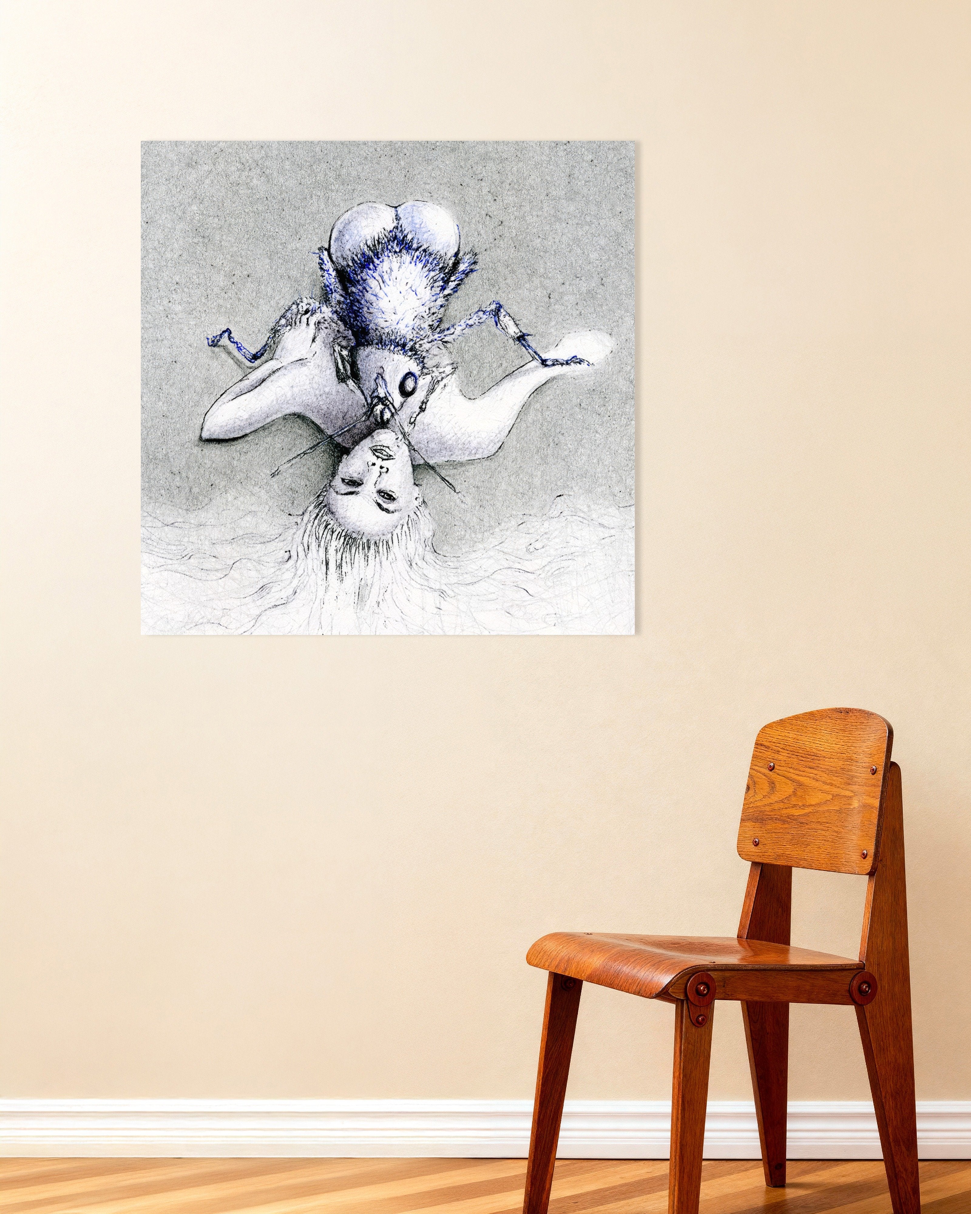 Poster of Ero Guro - The woman and the fly – Poster - Ballpoint pen art