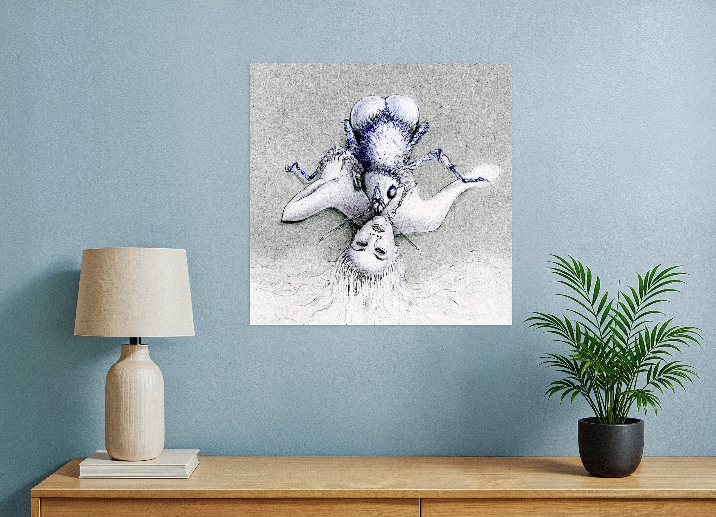 Poster of Ero Guro - The woman and the fly – Poster - Ballpoint pen art
