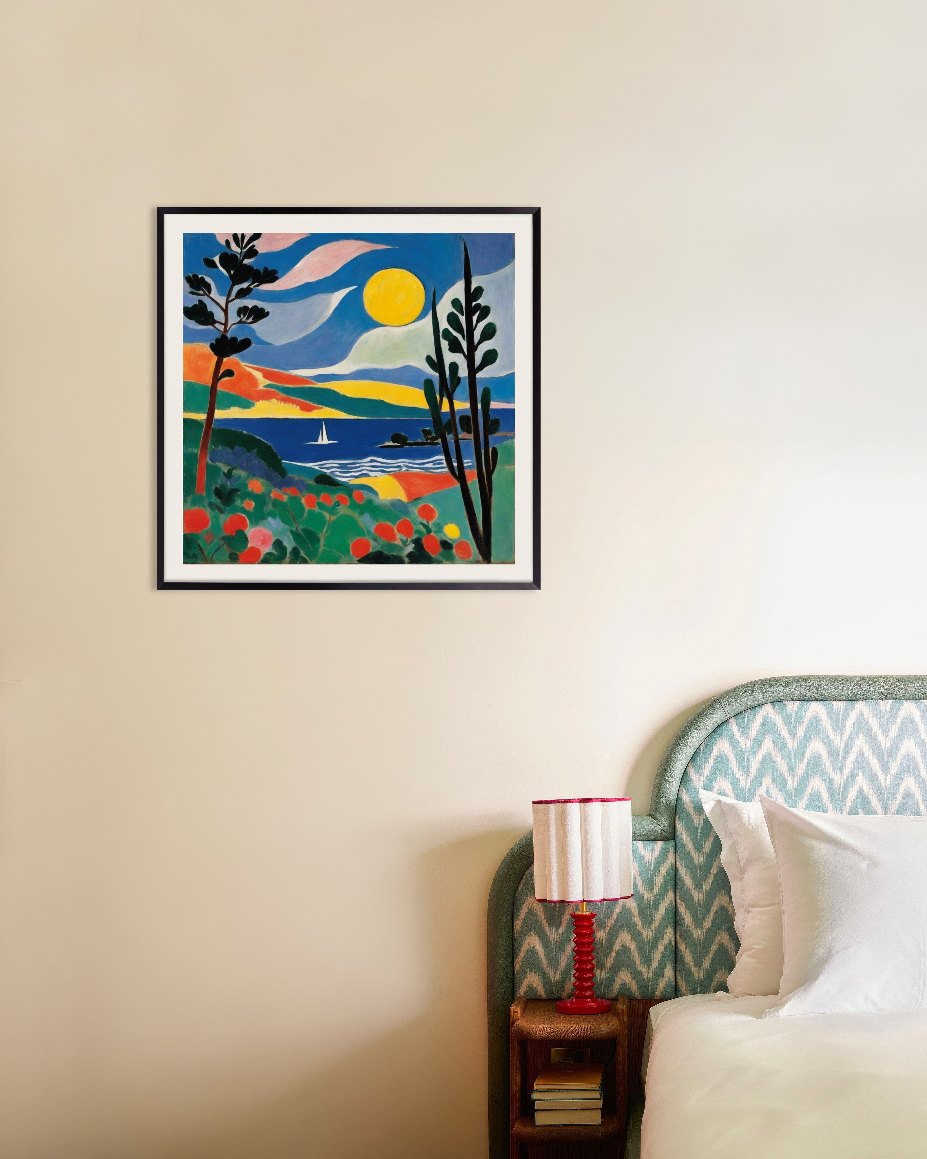 Poster of Expressive and abstract shapes, decorative sensitivity, Moon - Poster, with metal frame