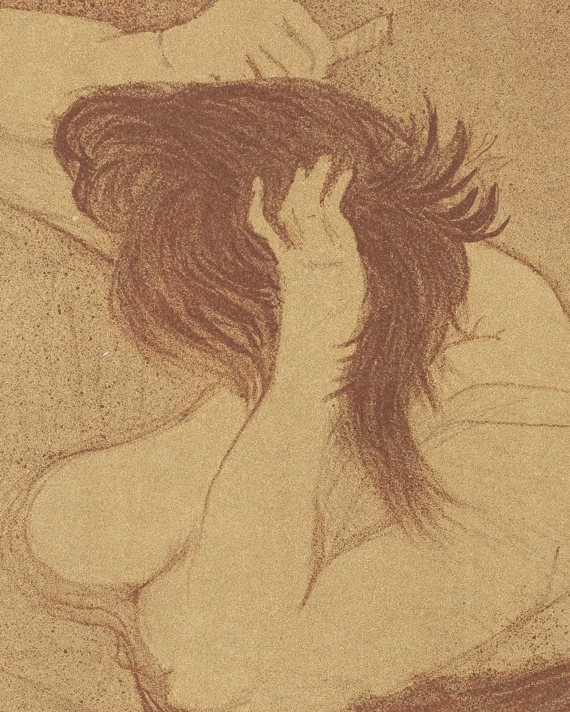 Kobieta czesząca włosy (Femme qui se peigne) (1896) autorstwa Henri de Toulouse-Lautrec Plakat