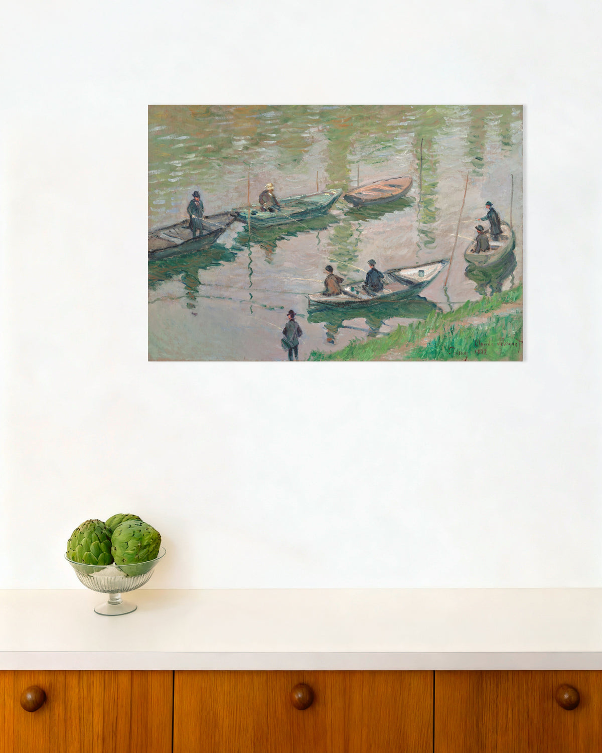 Plakat Wędkarze na Sekwanie w Poissy (1882), Claude Monet