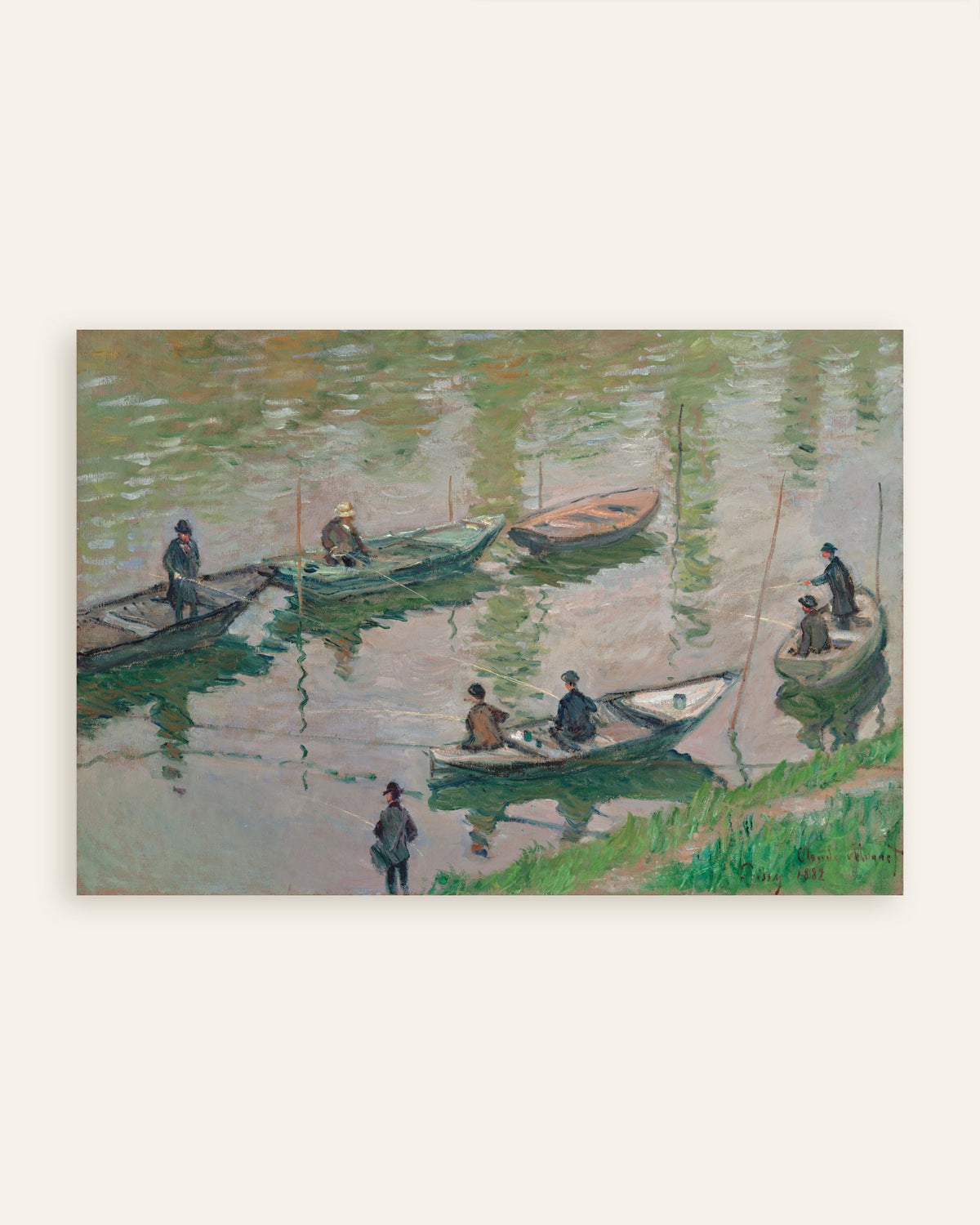Plakat Wędkarze na Sekwanie w Poissy (1882), Claude Monet, miniatura