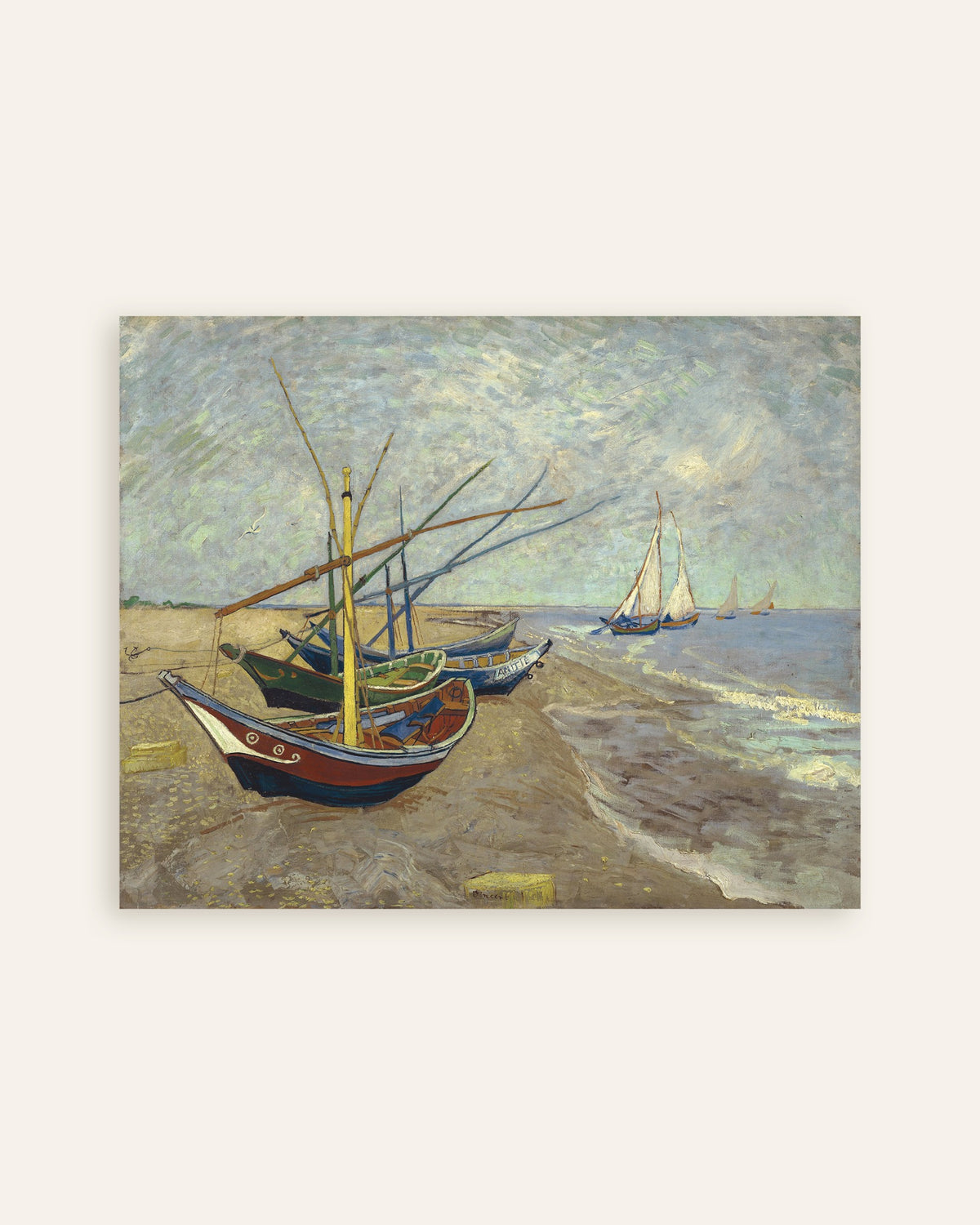 Plakat „Łodzie rybackie na plaży w Les Saintes-Maries-de-la-Mer (1888), Vincent van Gogh”, miniatura