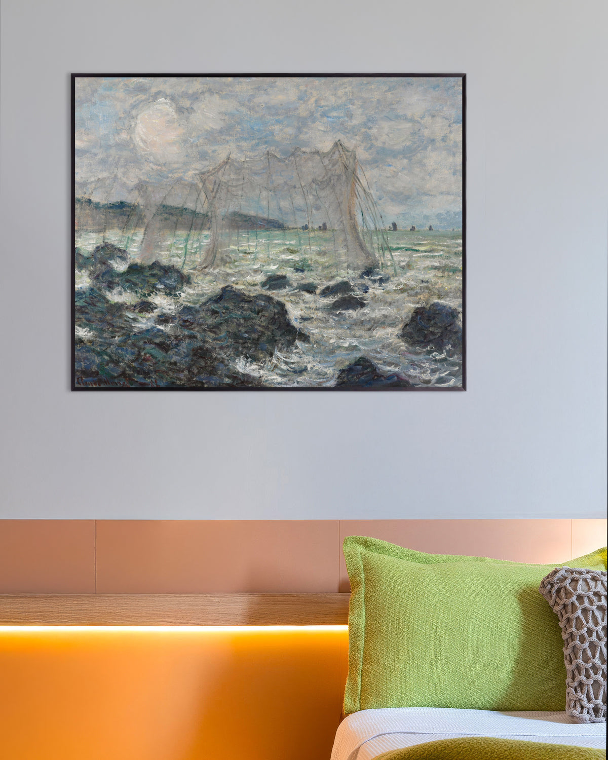 Plakat Sieci rybackie w Pourville (1882), Claude Monet, w metalowej ramie