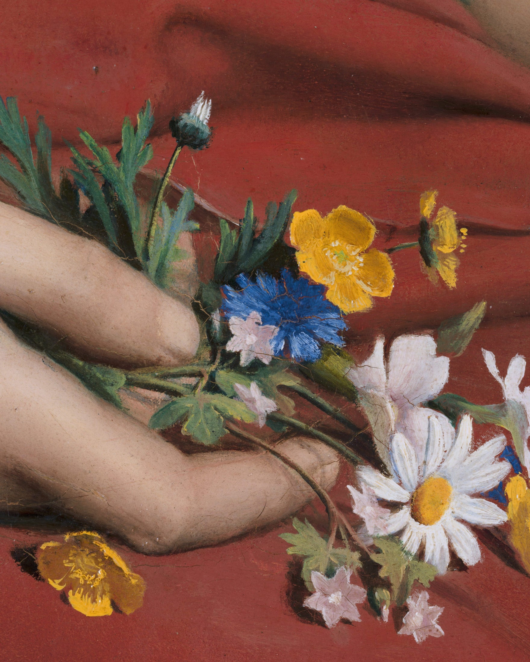 Louis Janmot „Fleur des Champs” Detal Rąk - Plakat Bukiet Dzikich Kwiatów