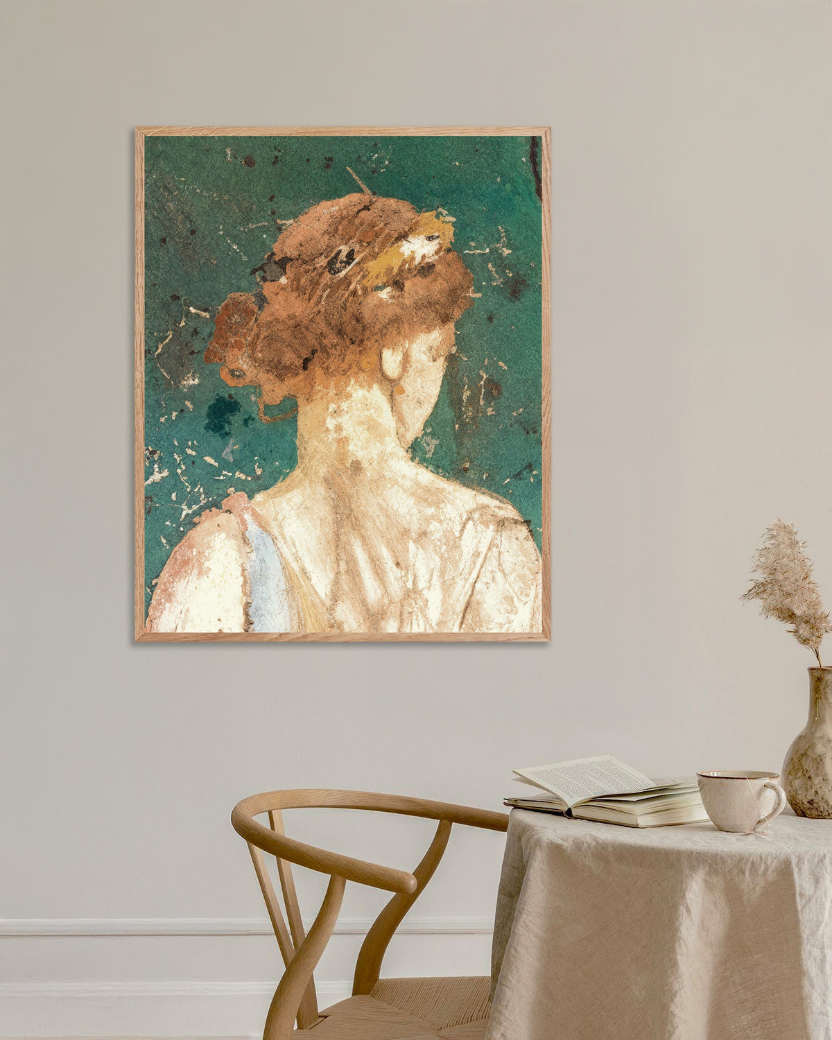 Plakat „Flora ze Stabii, detal fresku „Primavera”” w naturalnej drewnianej ramie