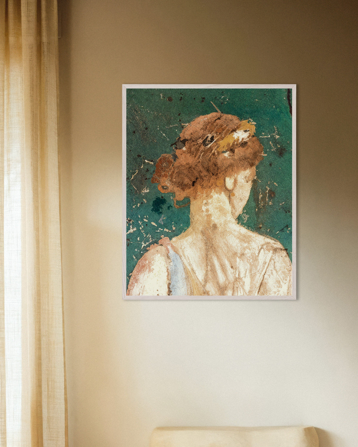 Plakat „Flora ze Stabii, detal fresku „Primavera”” w białej drewnianej ramie