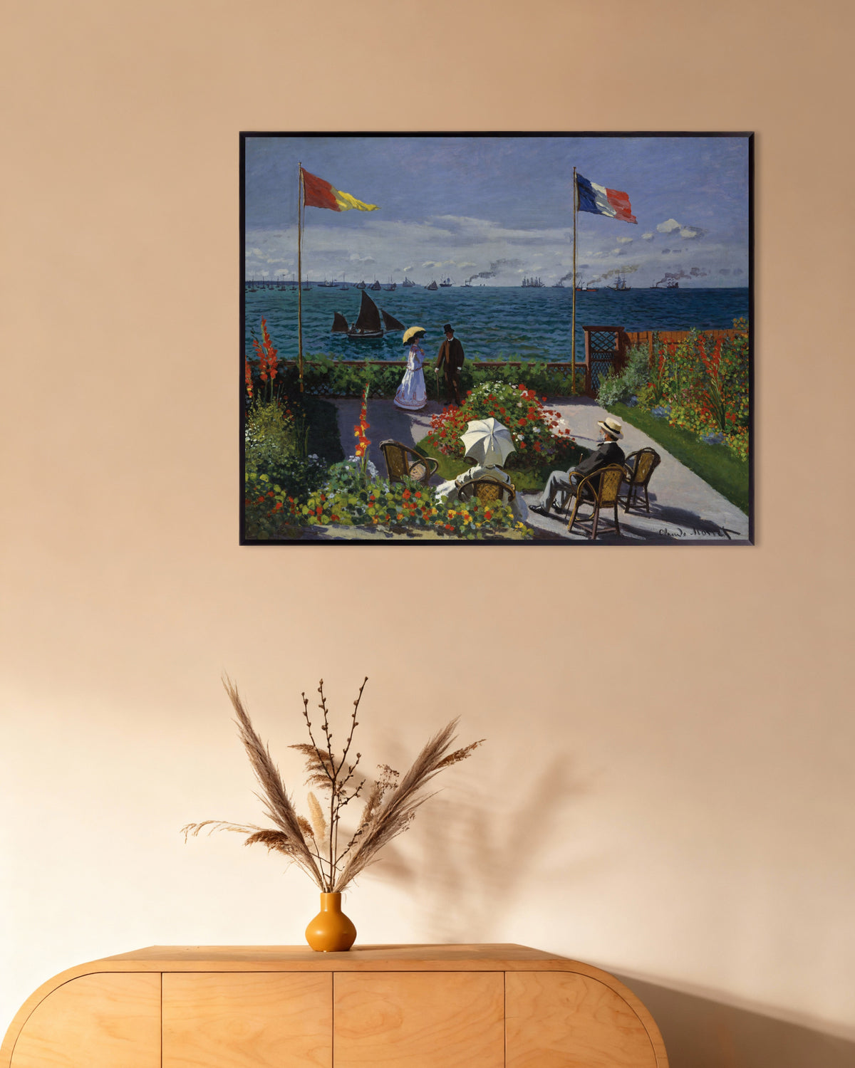 Plakat Ogród w Sainte-Adresse (1867), Claude Monet, w metalowej ramie