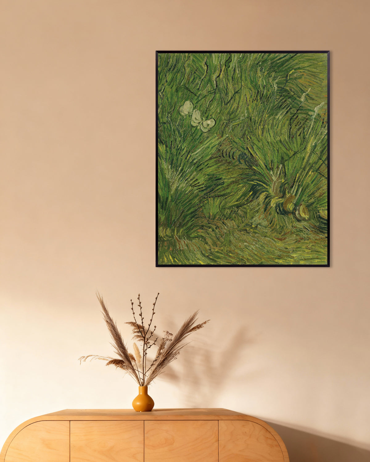 Plakat „Ogród z motylami (1889), Vincent van Gogh” w metalowej ramie