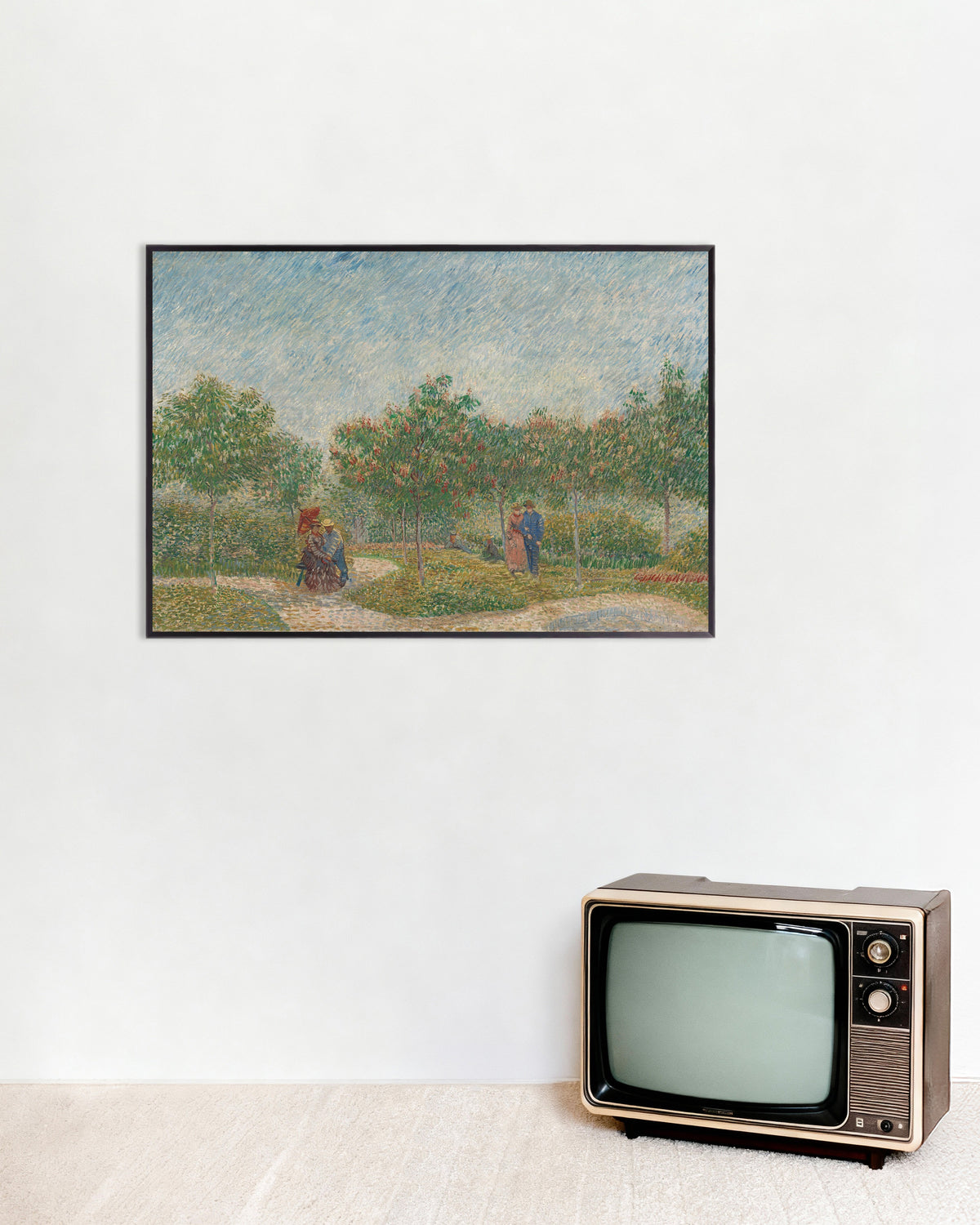 Plakat: Ogród z zalotnymi parami, plac Saint-Pierre (1887), Vincent van Gogh, w metalowej ramie