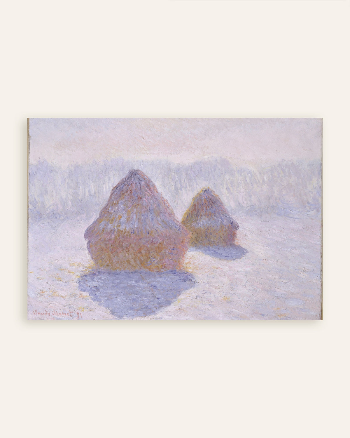 Plakat Stogi, efekt śniegu i słońca (1891), Claude Monet, miniatura