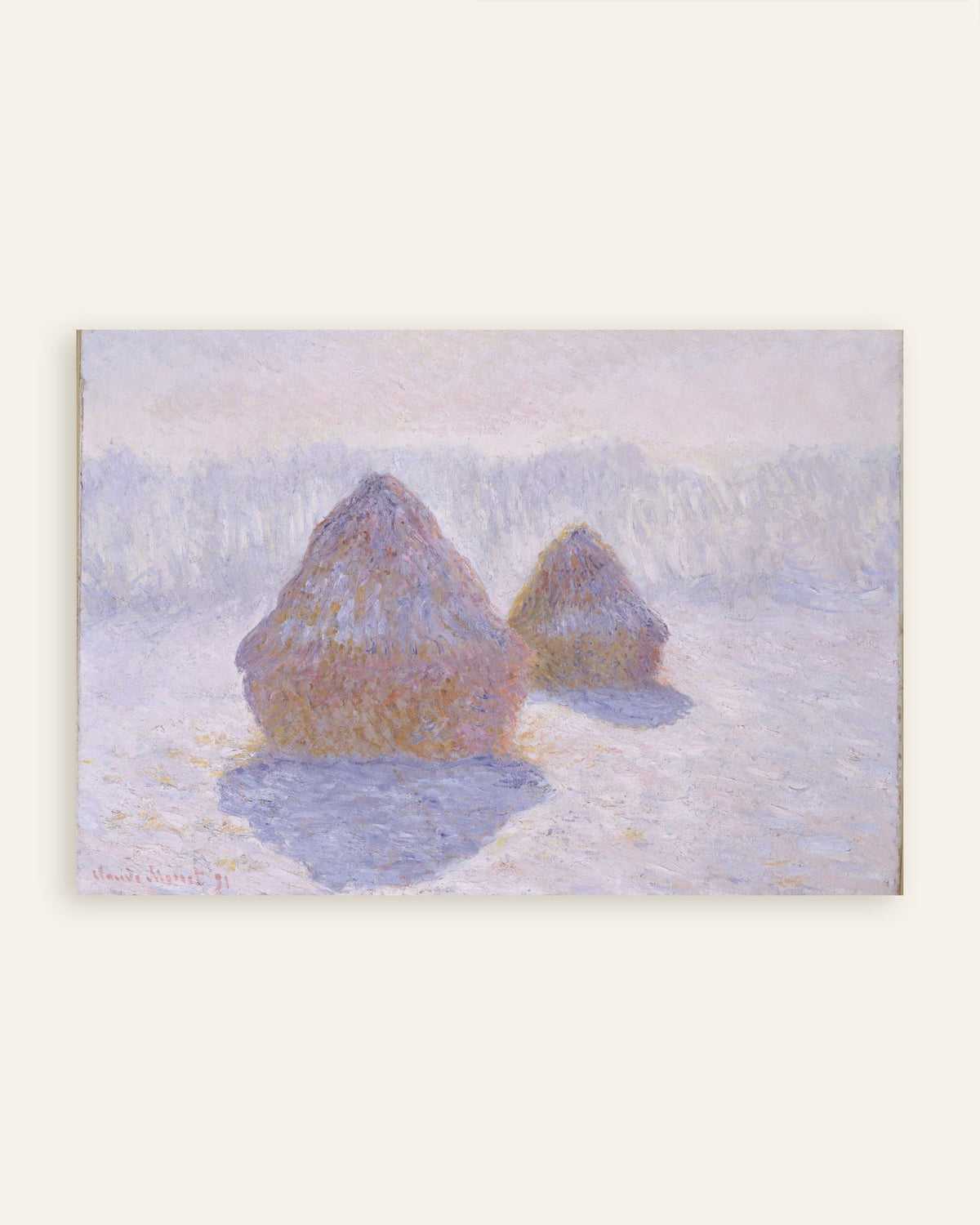 Plakat Stogi, efekt śniegu i słońca (1891), Claude Monet, miniatura