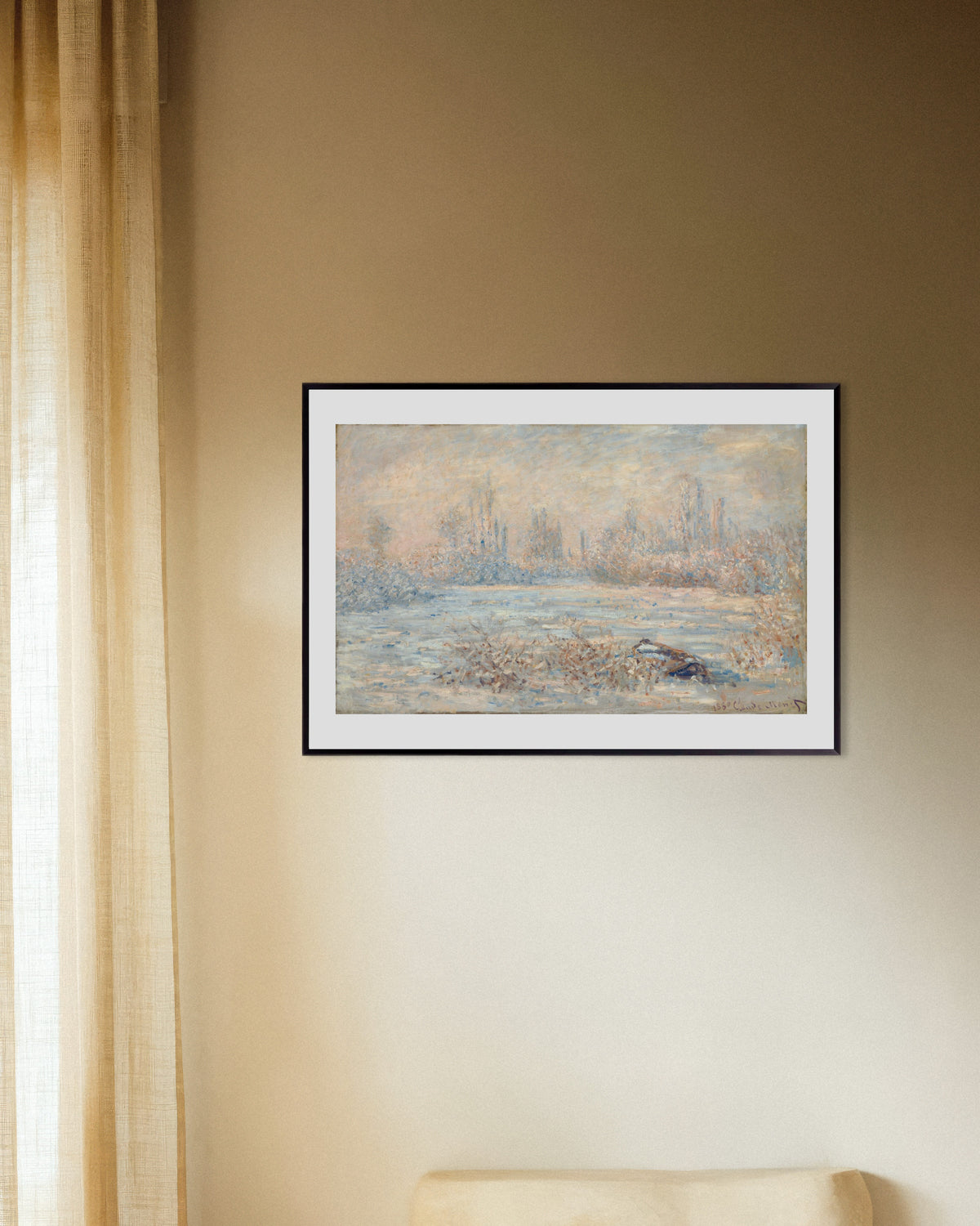 Plakat Szron (1880), Claude Monet, w metalowej ramie