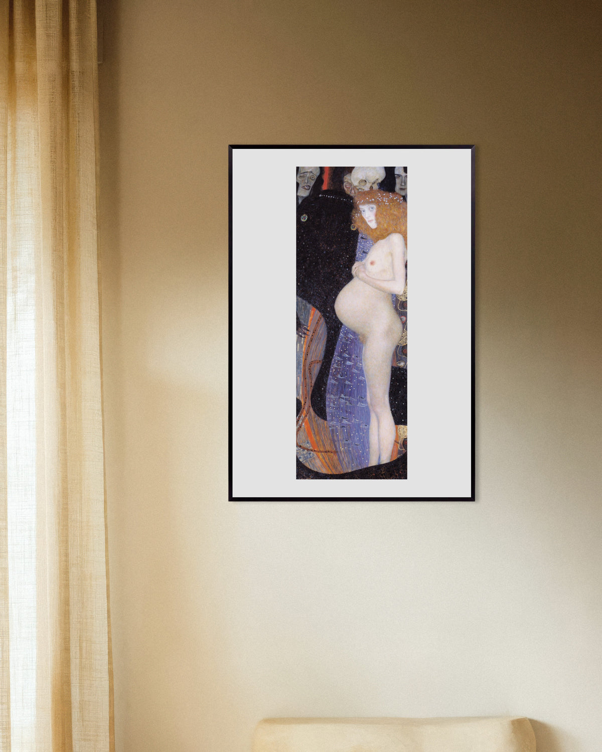 Plakat Nadzieja I (1903), Gustav Klimt, w metalowej ramie
