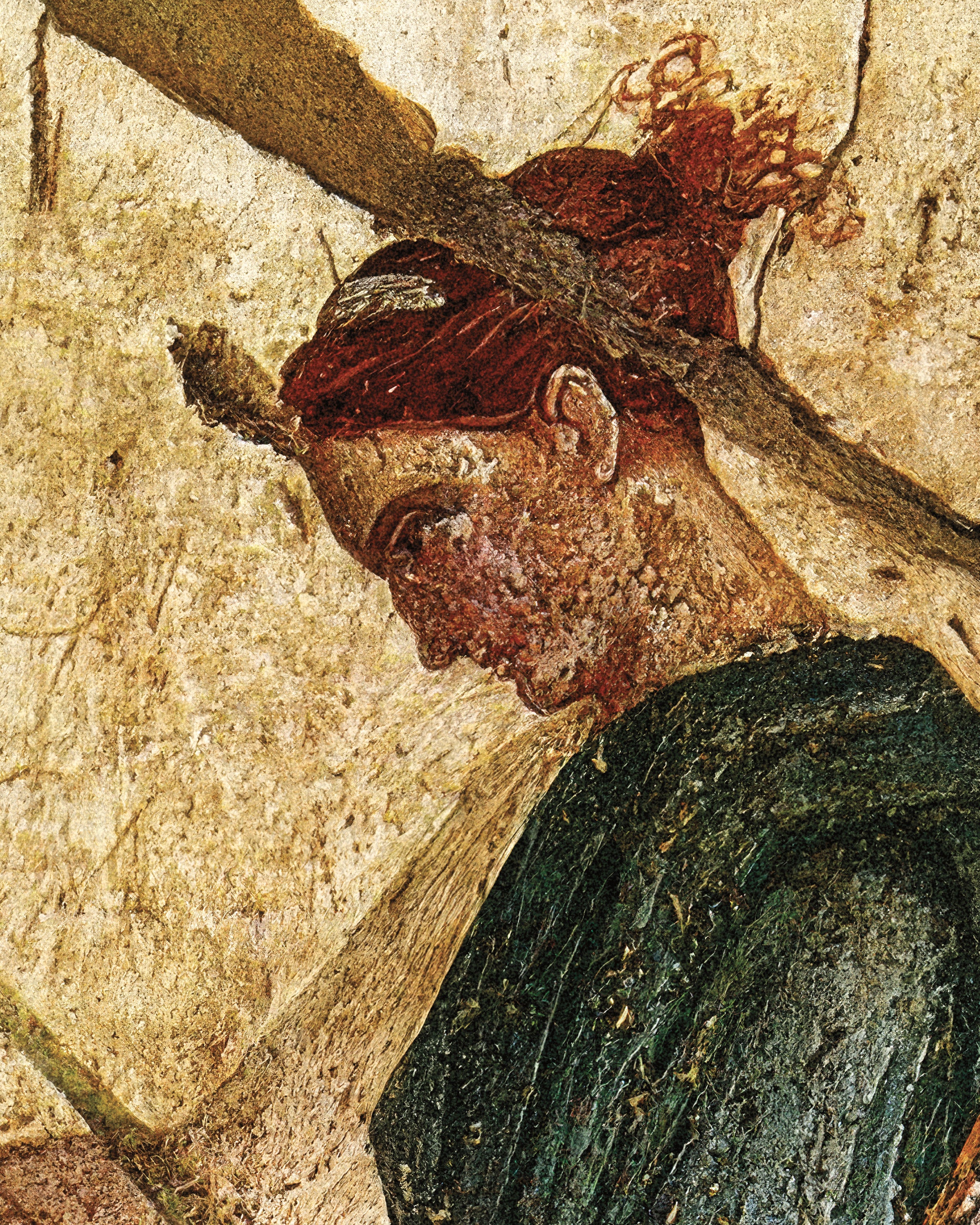 Plakat z freskiem Kobieta z lirą