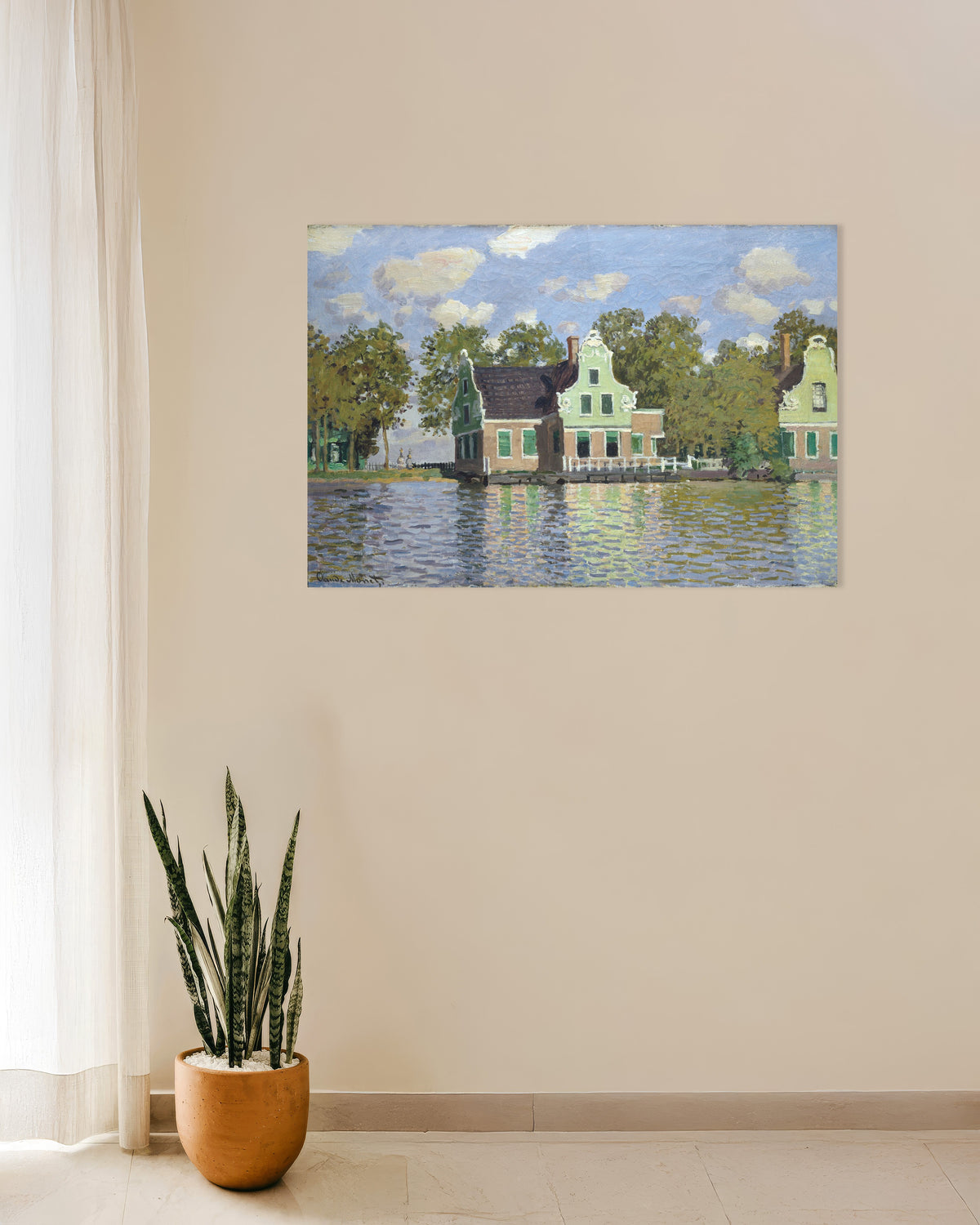 Plakat Domy nad brzegiem Zaan (1871), Claude Monet