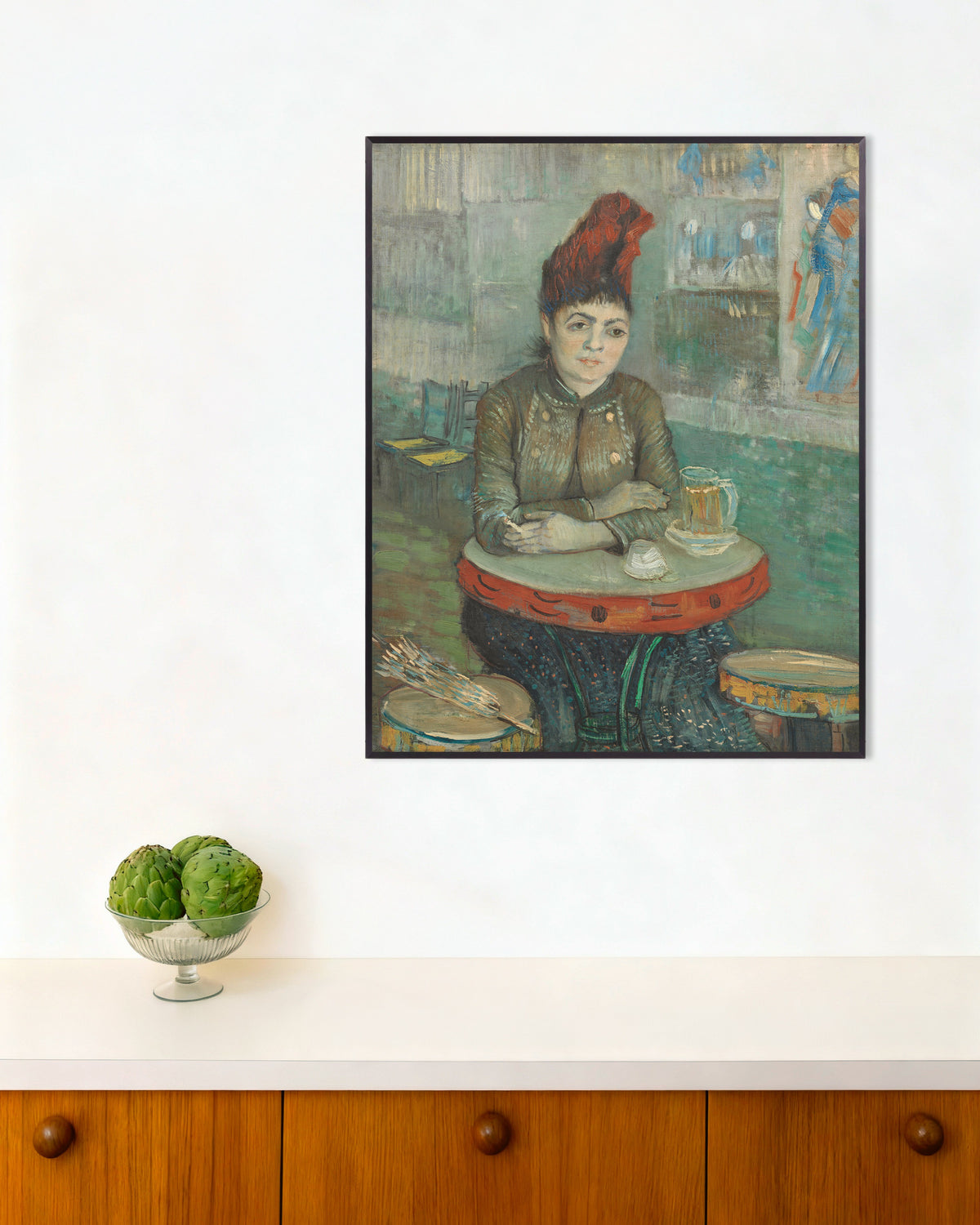 Plakat „W kawiarni, Agostina Segatori w Le Tambourin (1887), Vincent van Gogh” w metalowej ramie