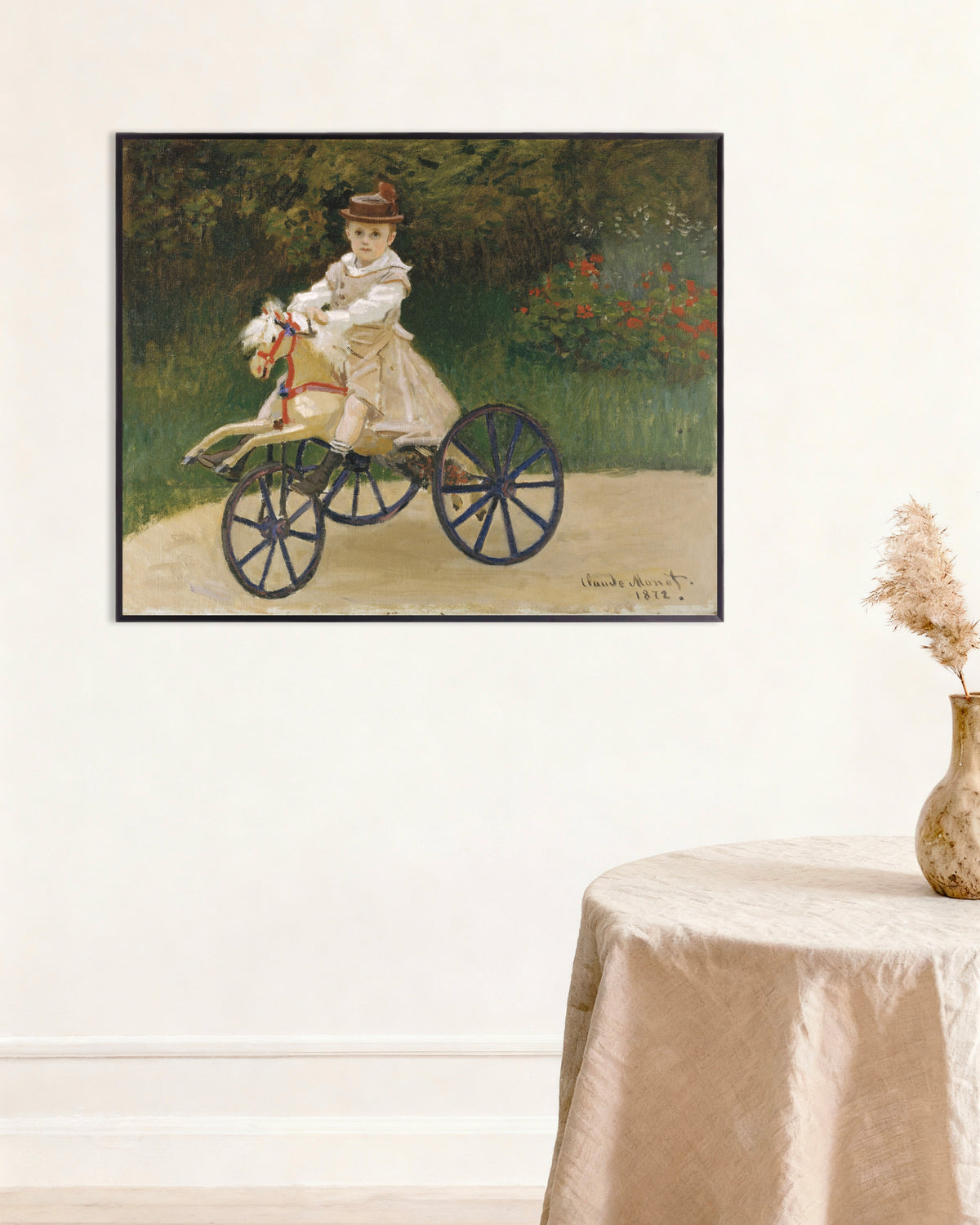 Plakat Jean Monet na koniku na kółkach (1872), Claude Monet, w metalowej ramie