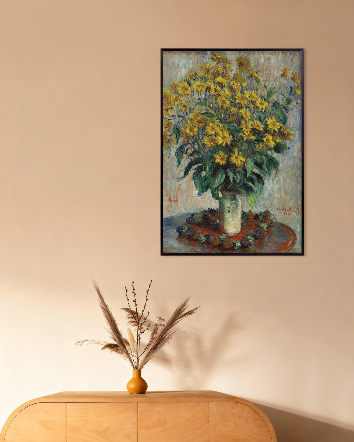Plakat Kwiaty topinamburu (1880), Claude Monet, w metalowej ramie