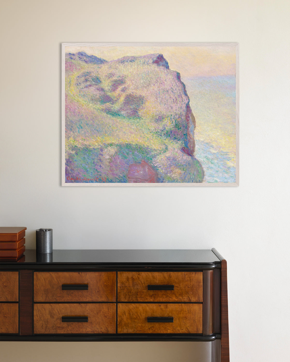 Plakat Cypel Petit Ailly (1897), Claude Monet, w białej drewnianej ramie