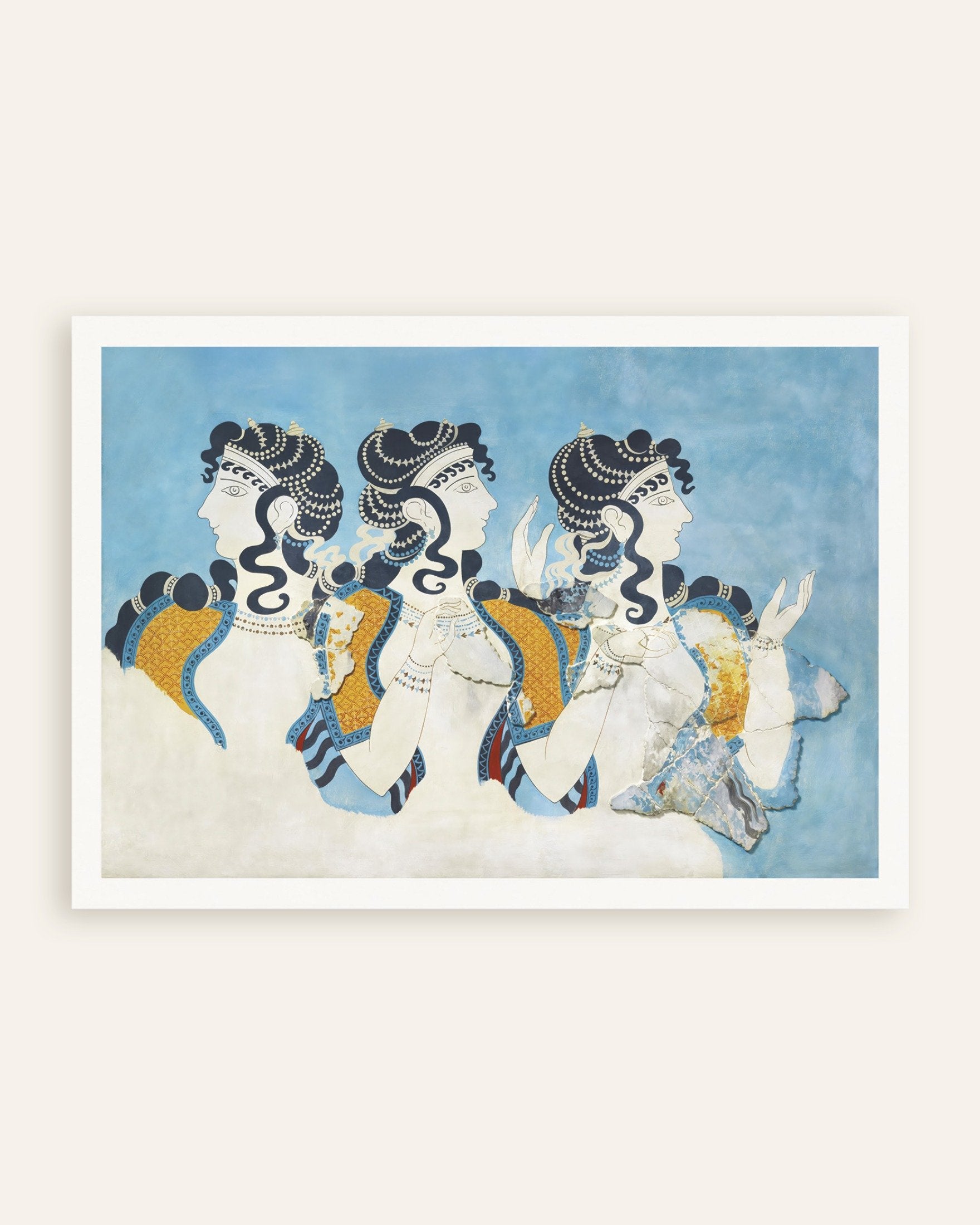 Poster of Ladies in Blue fresco reproduction by Emile Gilliéron Poster, thumbnail