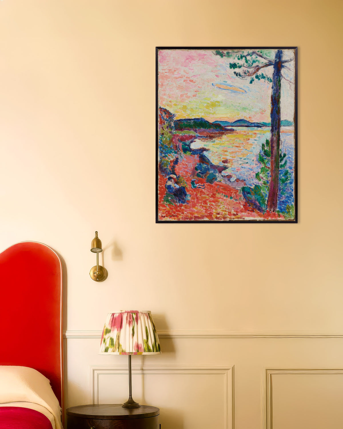 Plakat „Le Goûter, Zatoka Saint-Tropez (1904) Henriego Matisse’a” w metalowej ramie