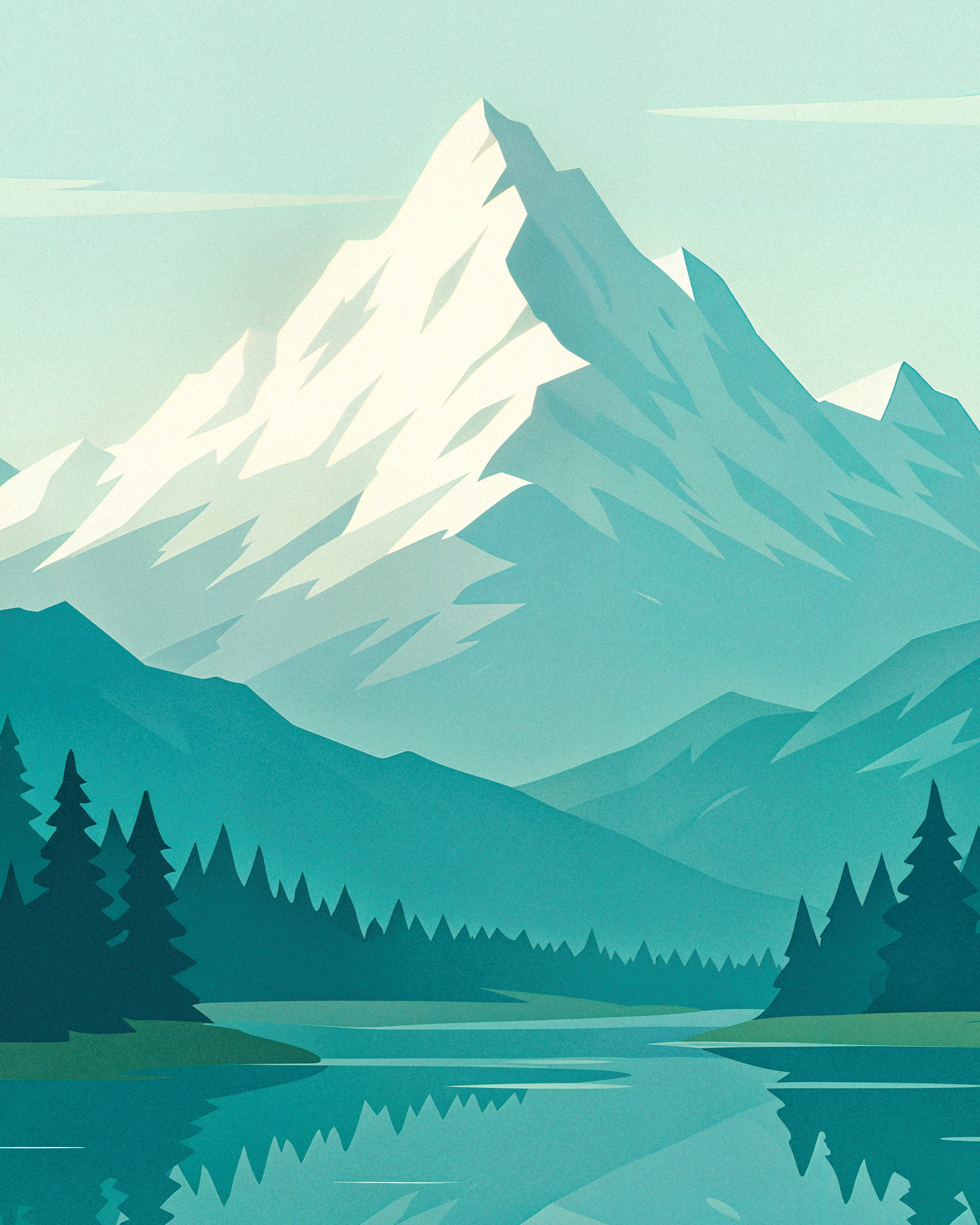 Plakat Alp - Minimalistyczny plakat górski