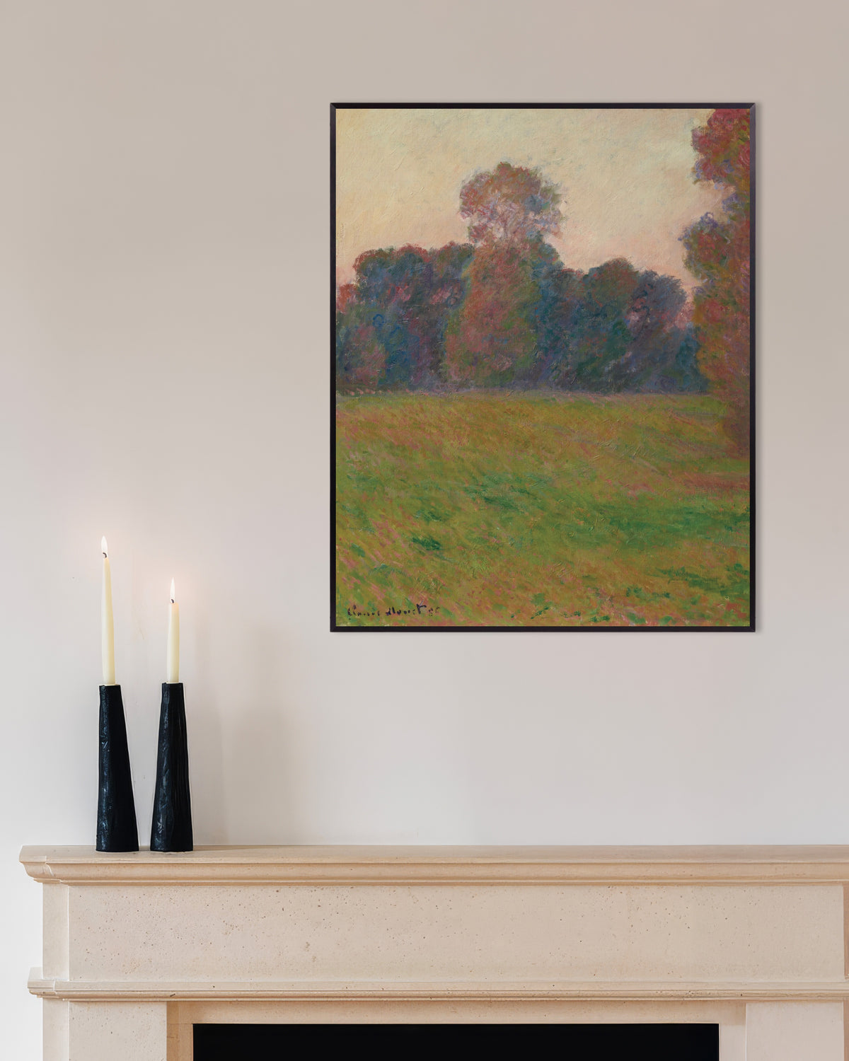 Plakat Łąka w Giverny (1886), Claude Monet, w metalowej ramie