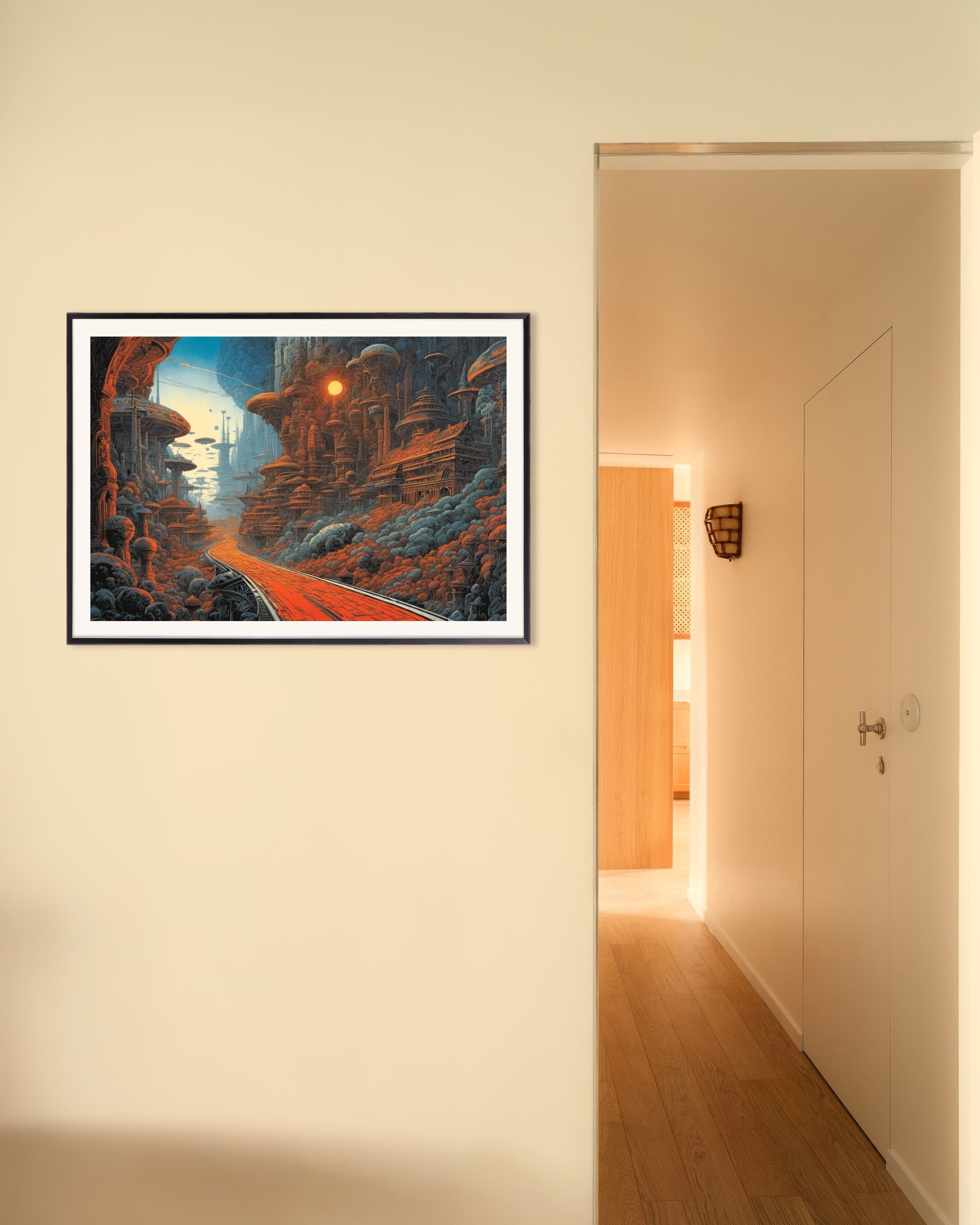 Poster of Métal hurlant (comic), Road - Poster, with metal frame