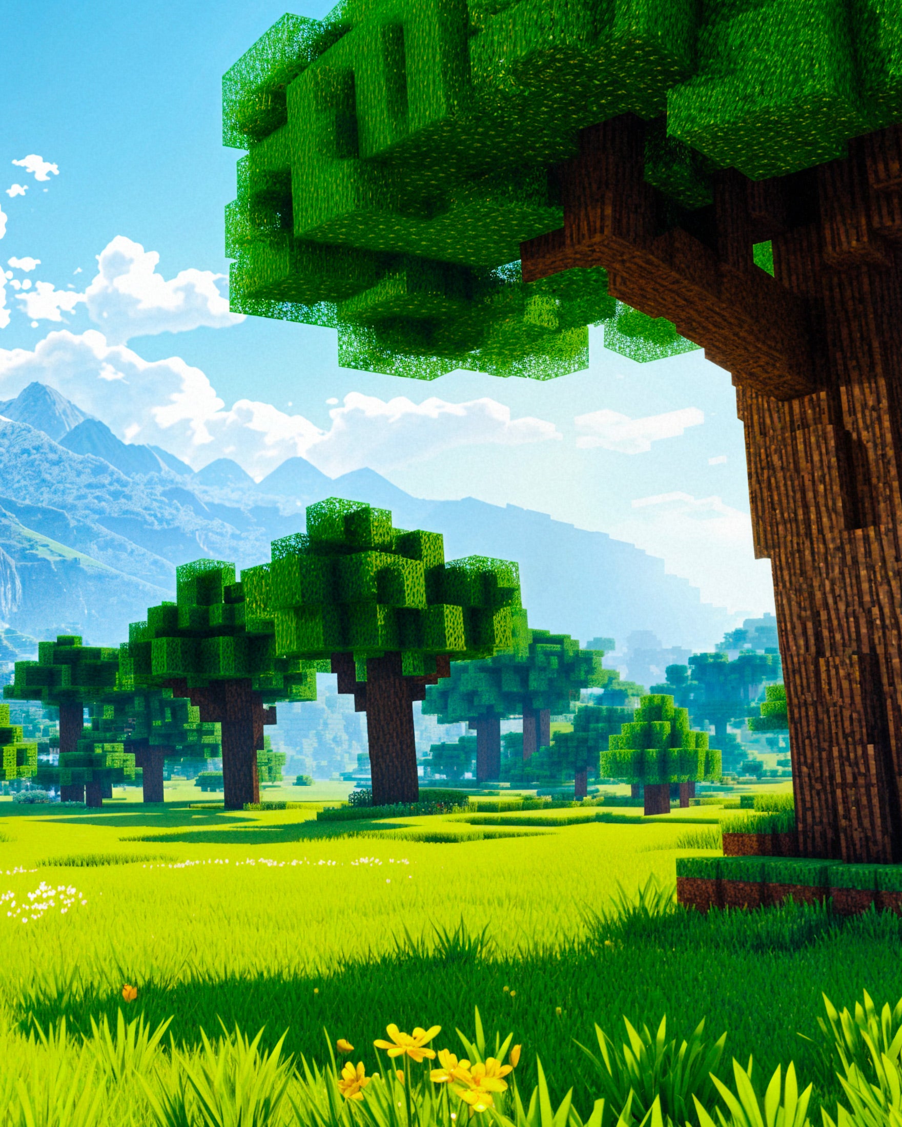 Minecraft, piękny pejzaż - Plakat