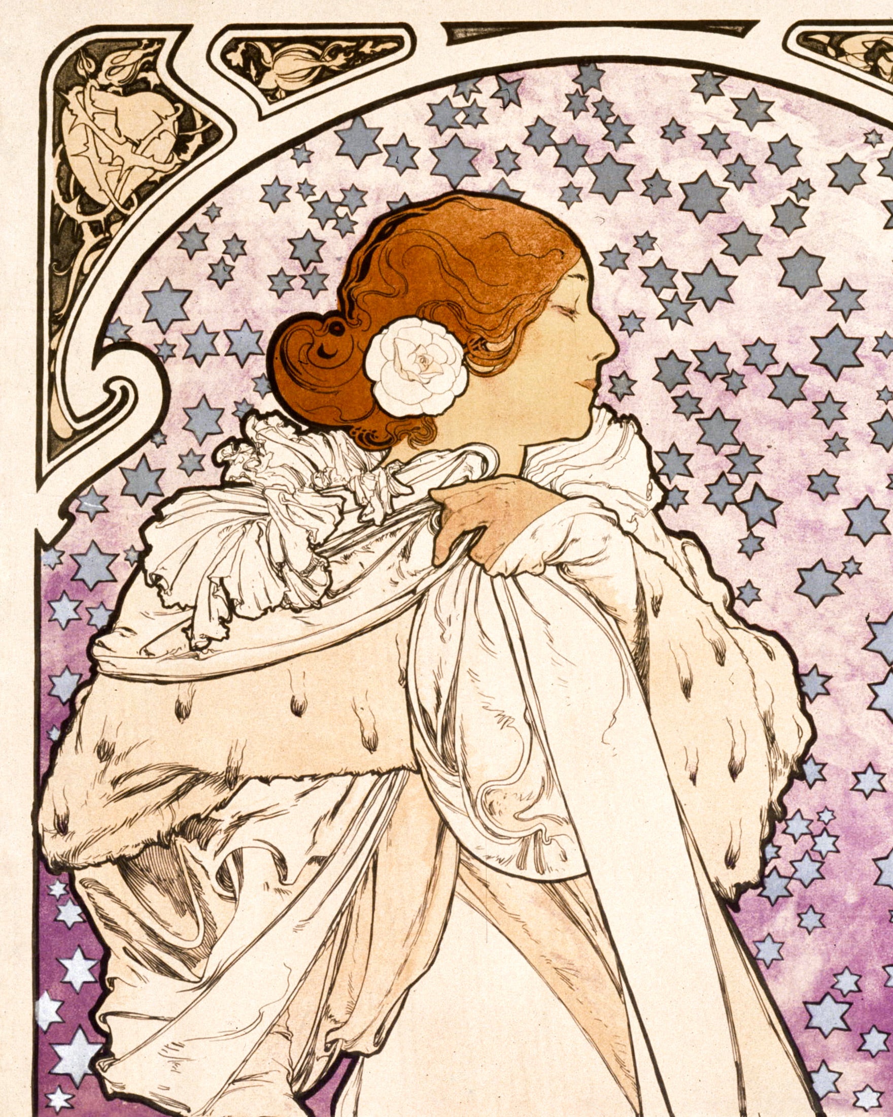 Dama z kamelią, Sarah Bernhardt (1896) autorstwa Alfonsa Muchy - Plakat